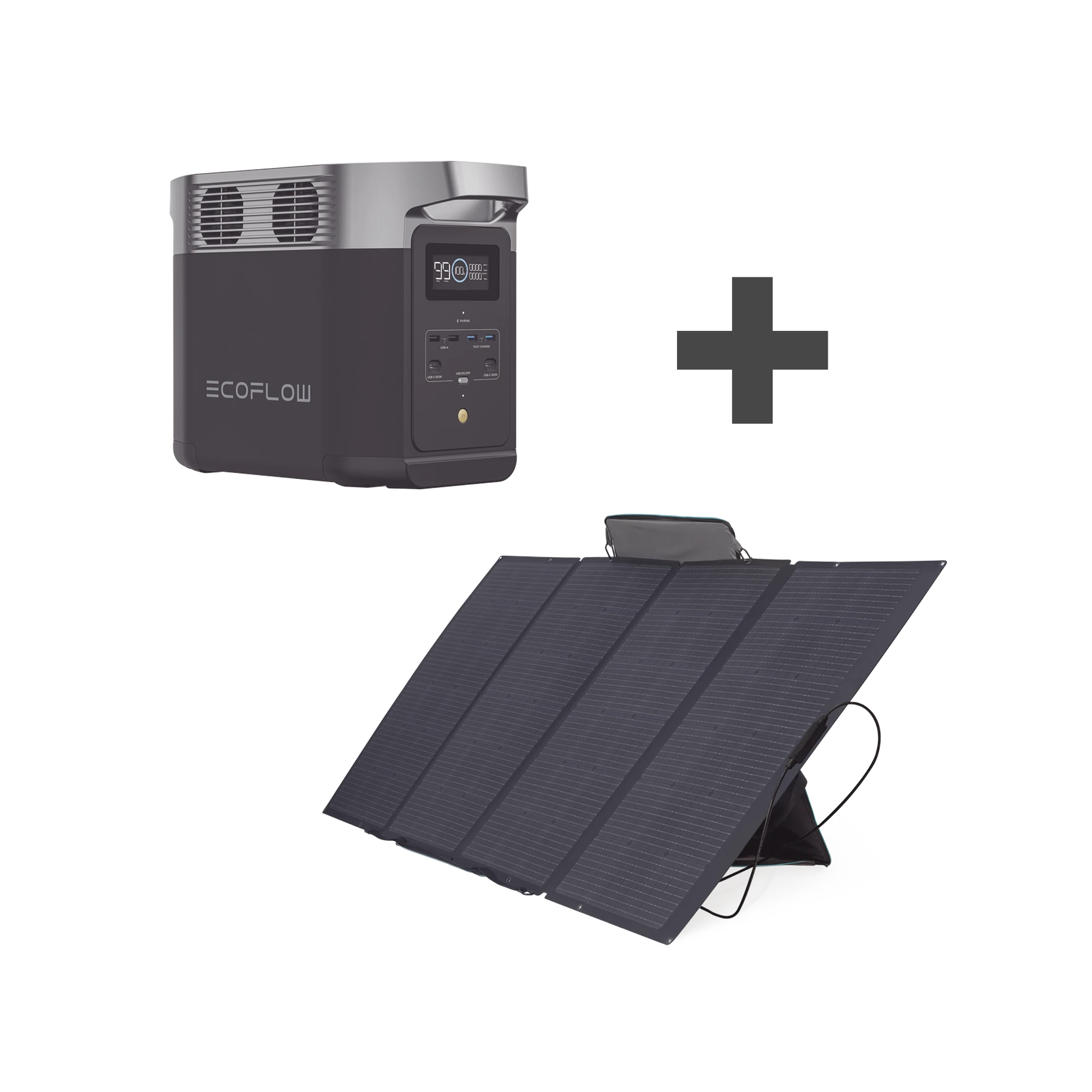 KIT DE ESTACIÓN DE ENERGÍA PORTÁTIL 1024WH + PANEL SOLAR FLEXIBLE 400W-Respaldo de Energía-ECOFLOW-Bsai Seguridad & Controles