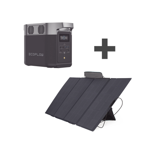 KIT DE ESTACIÓN DE ENERGÍA PORTÁTIL 1024WH + PANEL SOLAR FLEXIBLE 400W-Respaldo de Energía-ECOFLOW-DLT2-KIT-Bsai Seguridad & Controles