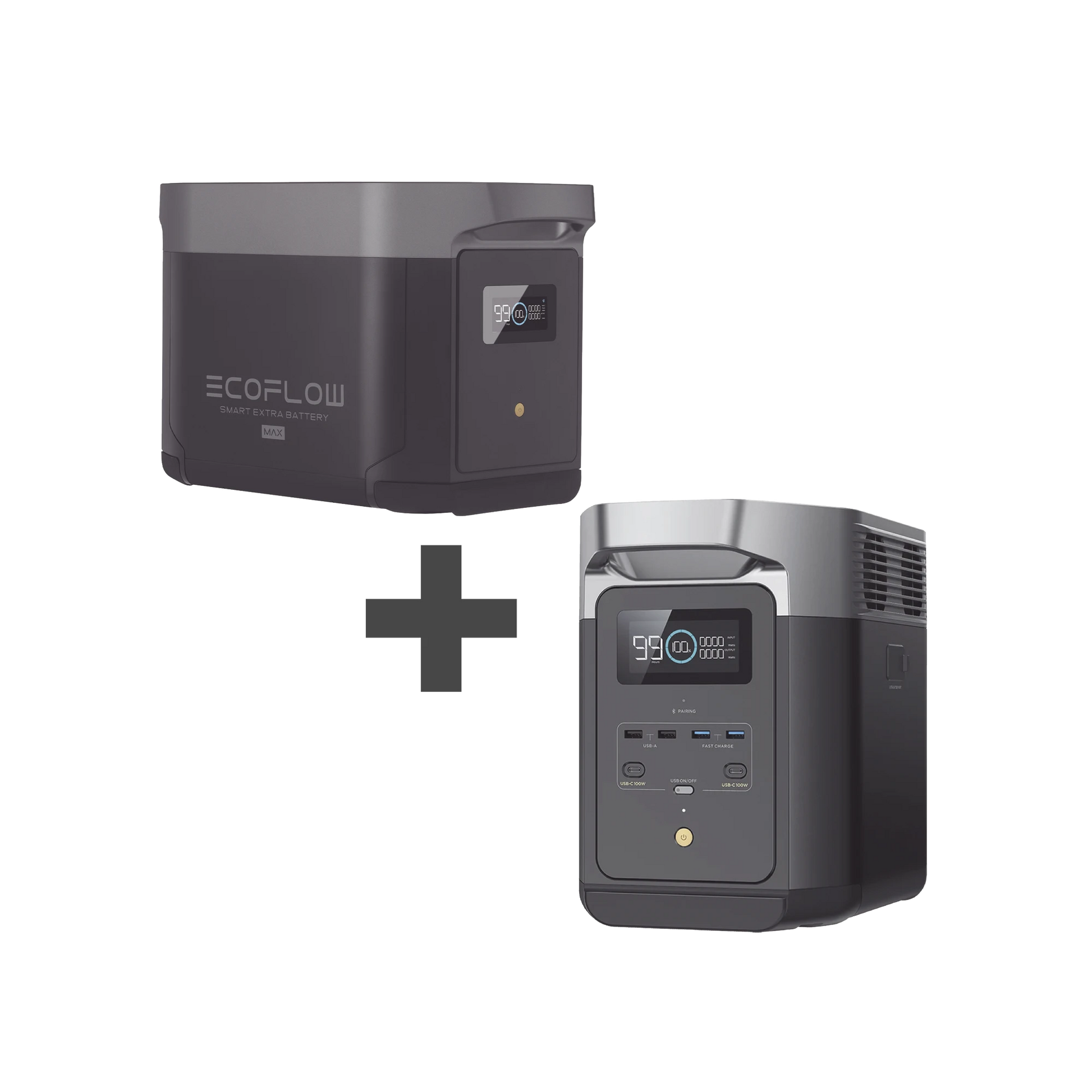 KIT DE ESTACIÓN DE ENERGÍA PORTÁTIL 2048WH + BATERÍA EXTERNA 2048WH (4096WH TOTALES)-Respaldo de Energía-ECOFLOW-DLT2MAX-BP-Bsai Seguridad & Controles