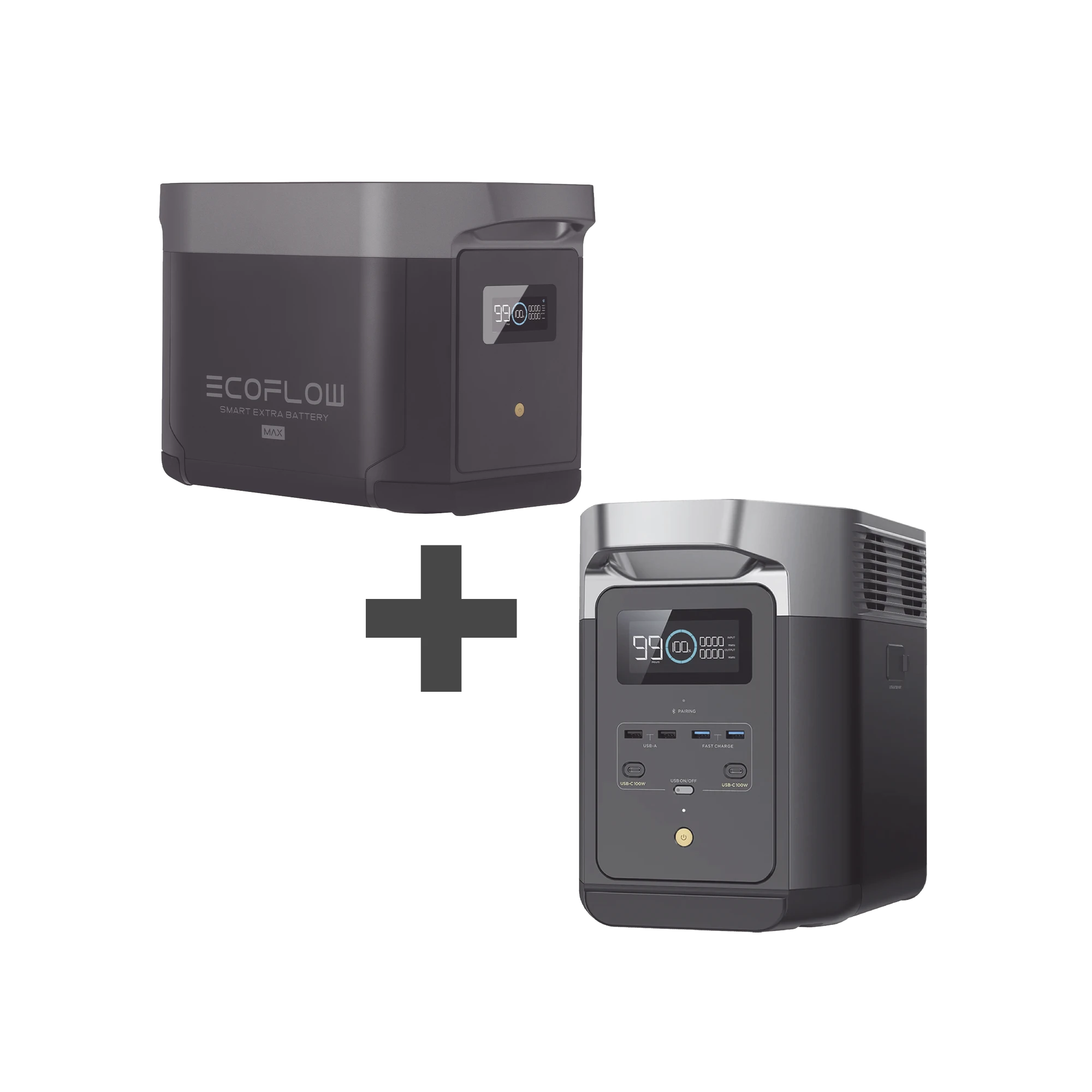 KIT DE ESTACIÓN DE ENERGÍA PORTÁTIL 2048WH + BATERÍA EXTERNA 2048WH (4096WH TOTALES)-Respaldo de Energía-ECOFLOW-Bsai Seguridad & Controles