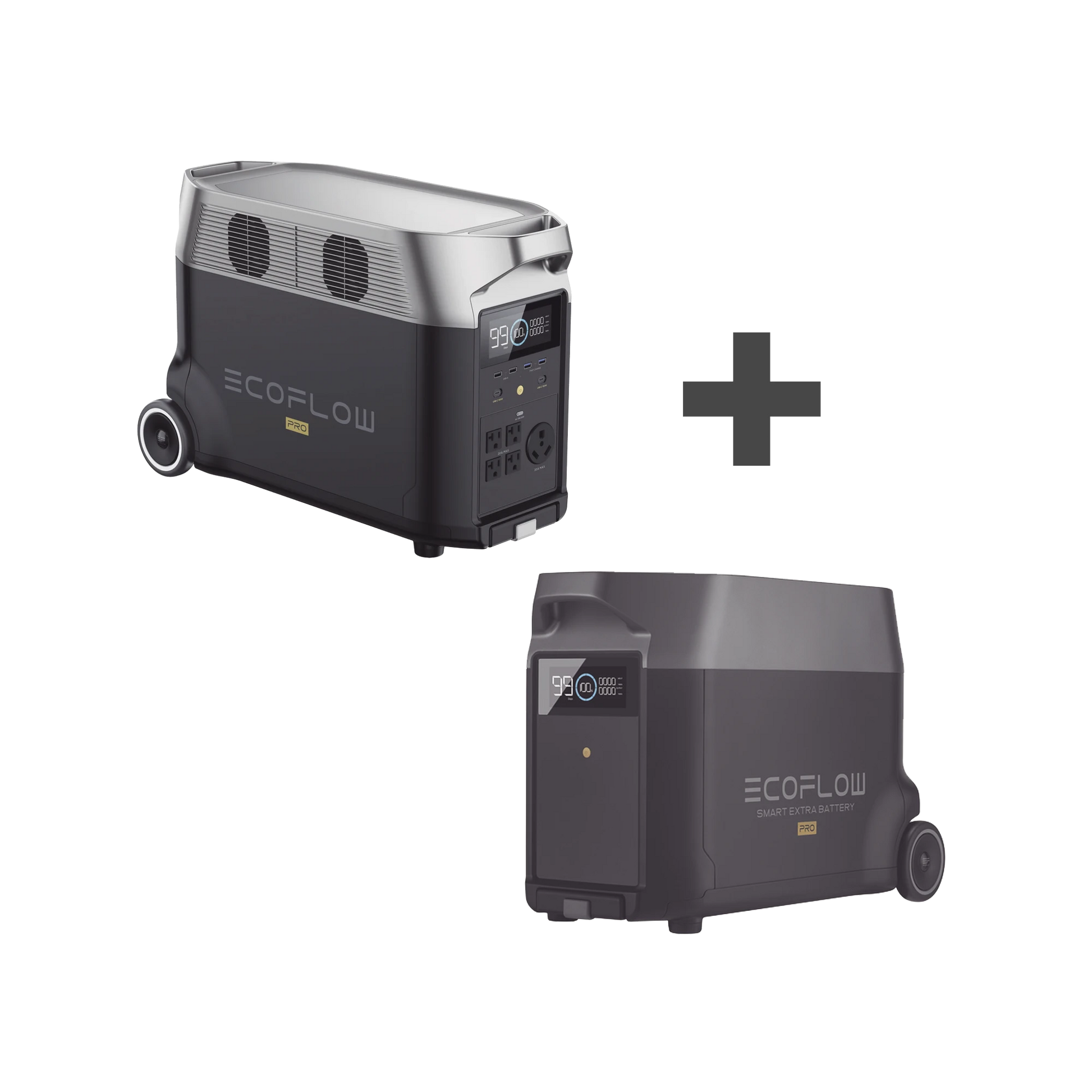 KIT DE ESTACIÓN DE ENERGÍA PORTÁTIL 3600WH + BATERÍA EXTERNA 3600WH (7200WH)-Respaldo de Energía-ECOFLOW-DLTPRO-BP-Bsai Seguridad & Controles
