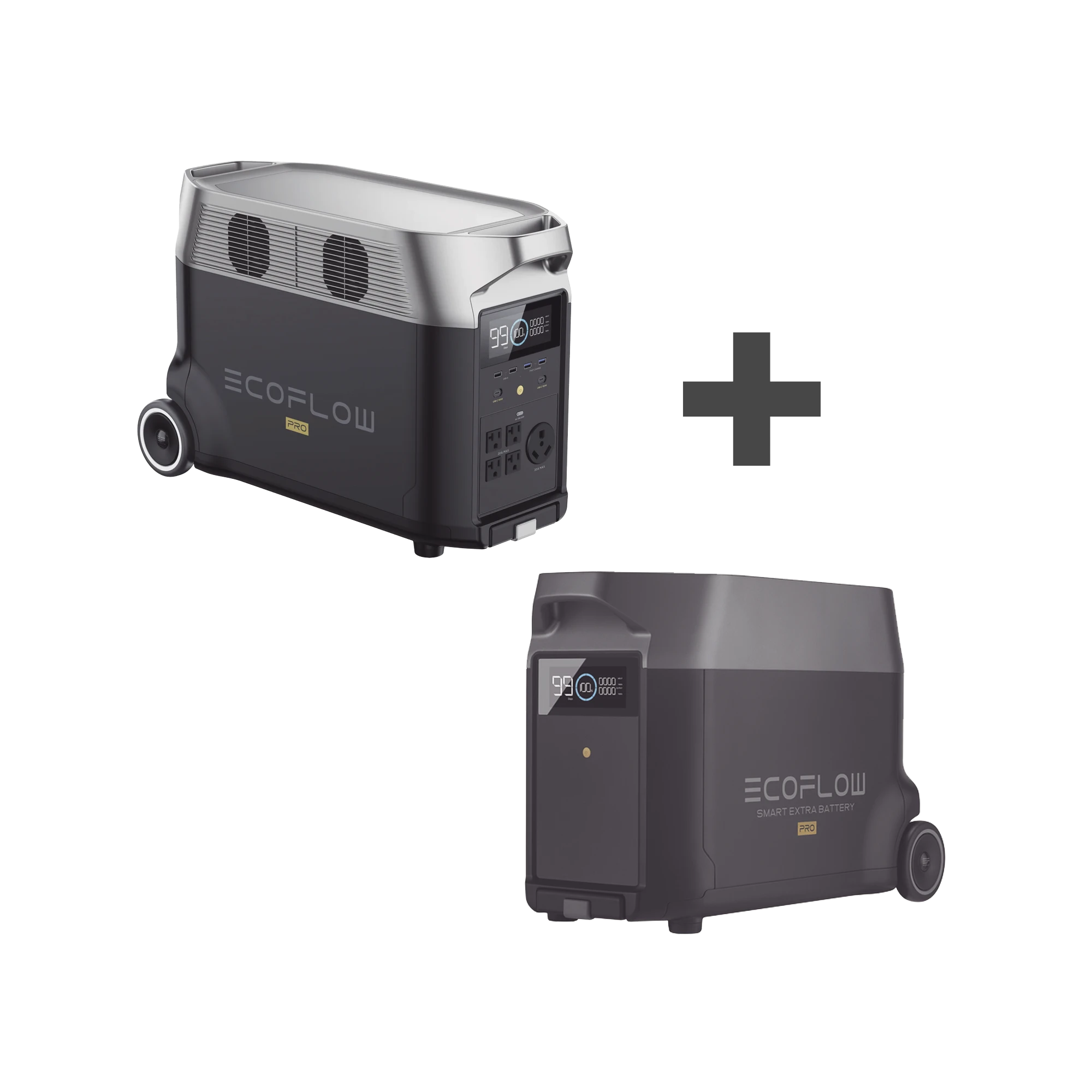 KIT DE ESTACIÓN DE ENERGÍA PORTÁTIL 3600WH + BATERÍA EXTERNA 3600WH (7200WH)-Respaldo de Energía-ECOFLOW-Bsai Seguridad & Controles