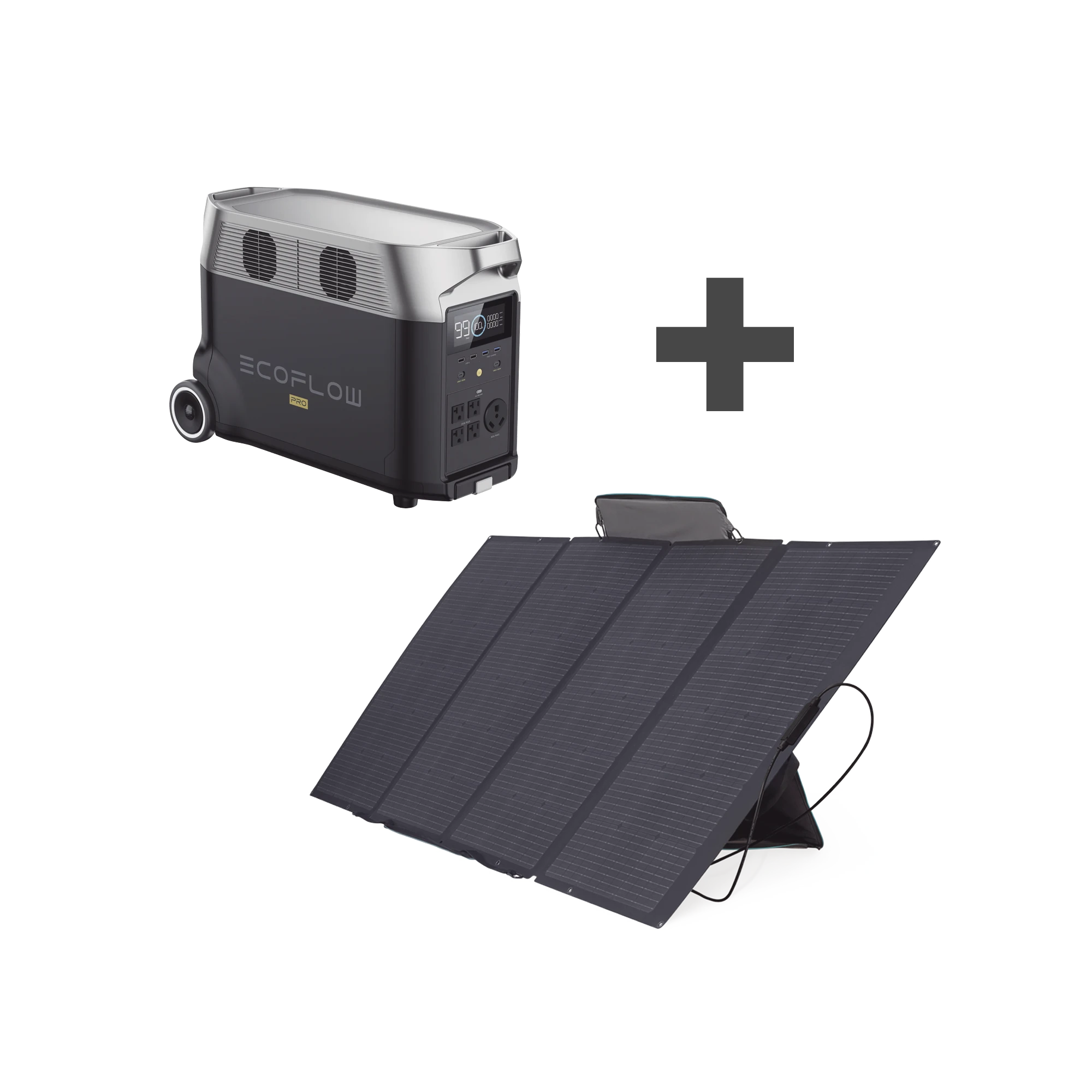 KIT DE ESTACIÓN DE ENERGÍA PORTÁTIL 3600WH + PANEL SOLAR FLEXIBLE 400W-Respaldo de Energía-ECOFLOW-DLTPRO-KIT-Bsai Seguridad & Controles