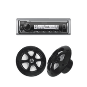 KIT DE ESTÉREO CON BLUETOOTH KMR-M332BT | MÁS PAR DE BOCINAS KFC-1613MRB-Soluciones Marinas-JVC KENWOOD-Bsai Seguridad & Controles