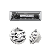 KIT DE ESTÉREO CON BLUETOOTH KMR-M332BT | MÁS PAR DE BOCINAS KFC-1653MRW-Soluciones Marinas-JVC KENWOOD-Bsai Seguridad & Controles