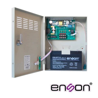 KIT DE FUENTE ENSON PSB-1204B CONTIENE UNA FUENTE TIPO CAJA PSB-1204BACKUP DE 12V 3A Y UNA BATERIA ENS-BT412, IDEAL PARA INICIAR UN SISTEMA DE ALIMENTACION DE 4 CAMARAS DE 0.75A DE COMSUMO MAXIMO CADA UNA-Fuentes de Alimentación-ENSON-Bsai Seguridad & Controles