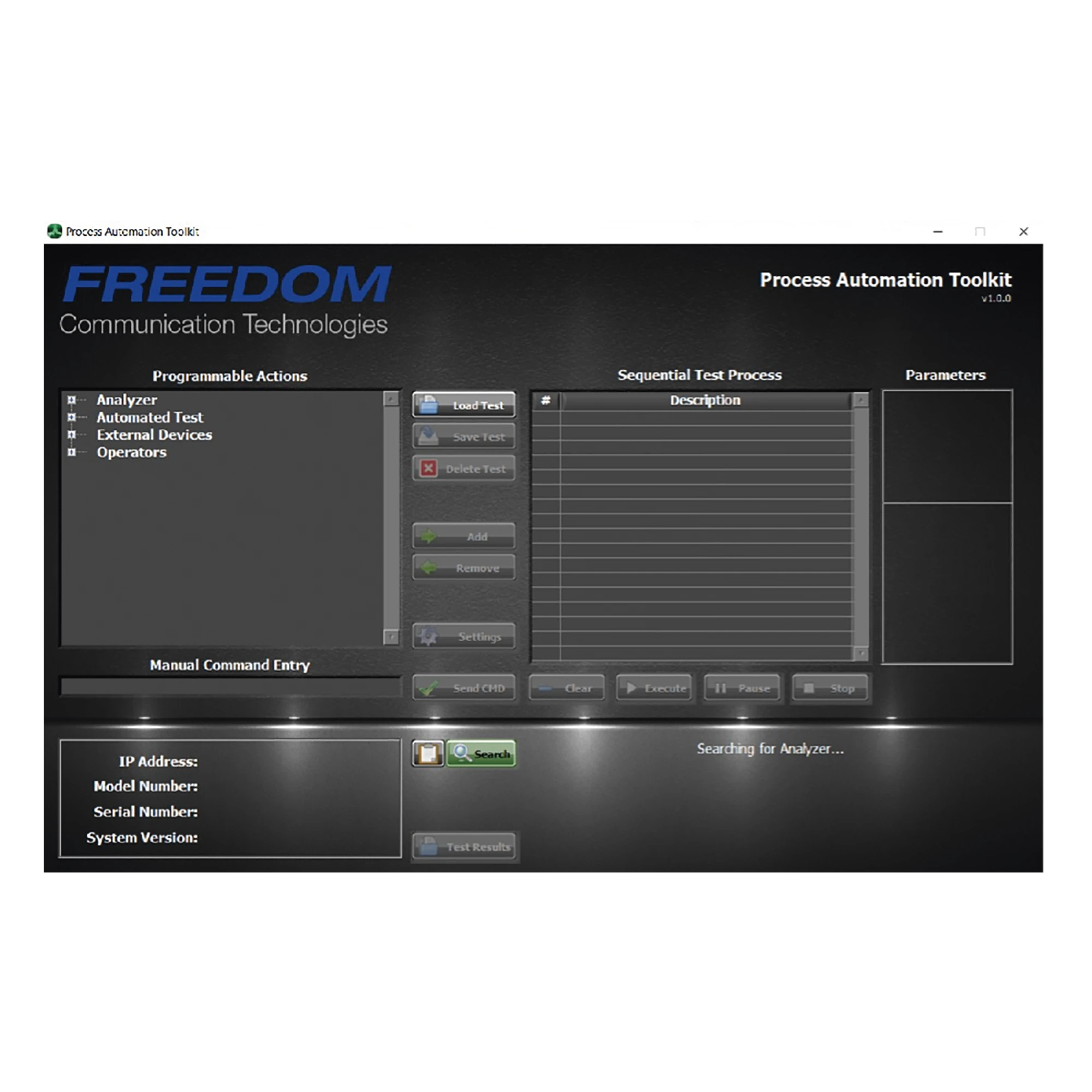 KIT DE HERRAMIENTAS EN SOFTWARE PARA AUTOMATIZACIÓN DE PROCESOS EN ANALIZADORES FREEDOM.-Equipo de Laboratorio-FREEDOM COMMUNICATION TECHNOLOGIES-Bsai Seguridad & Controles