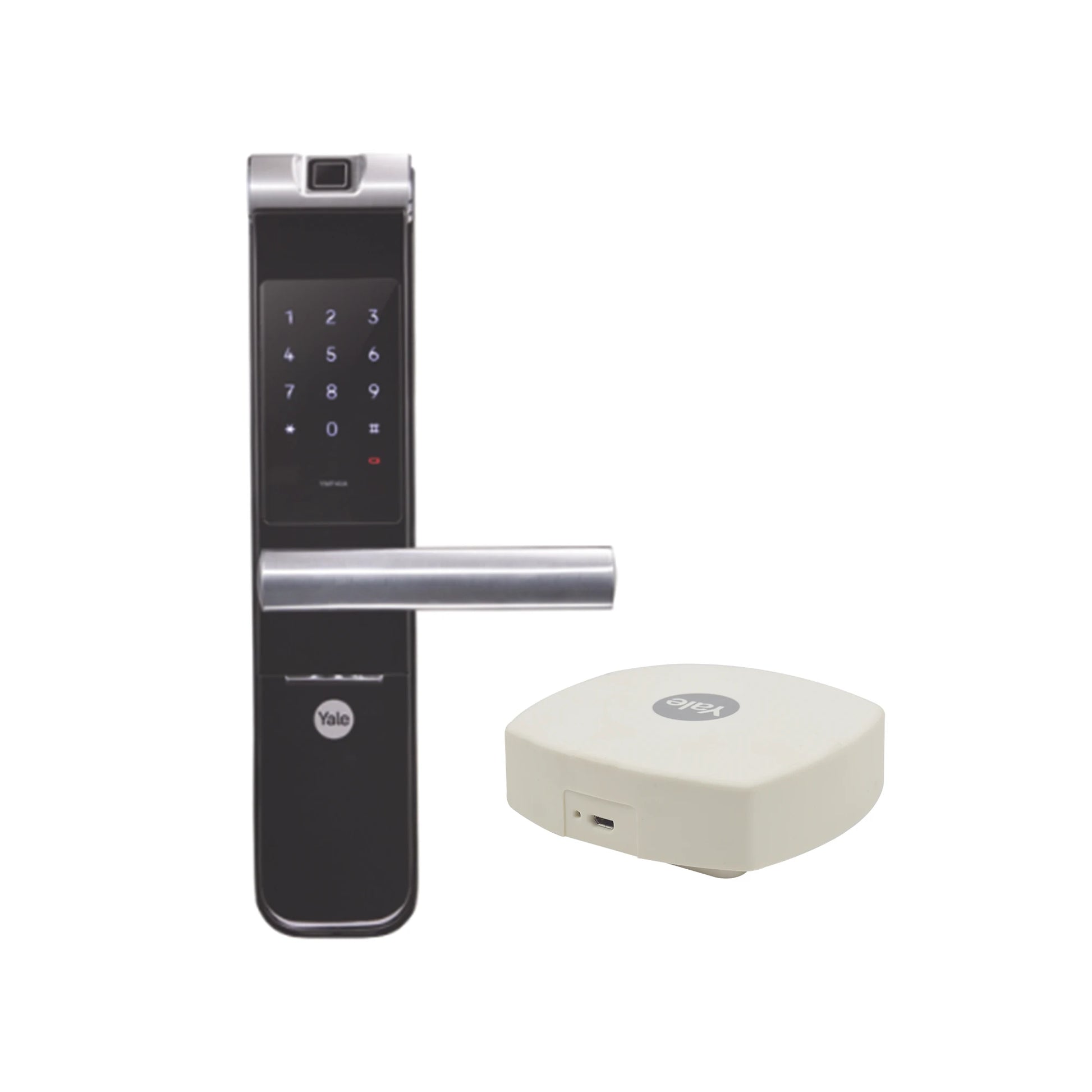KIT DE HUB CON CERRADURA CON MANIJA YMF40A: CÓDIGO, BIOMETRIA Y APERTURA SMARTPHONE EN CUALQUIER PARTE EL MUNDO-Automatizacion - Casa Inteligente-YALE-ASSA ABLOY-Bsai Seguridad & Controles