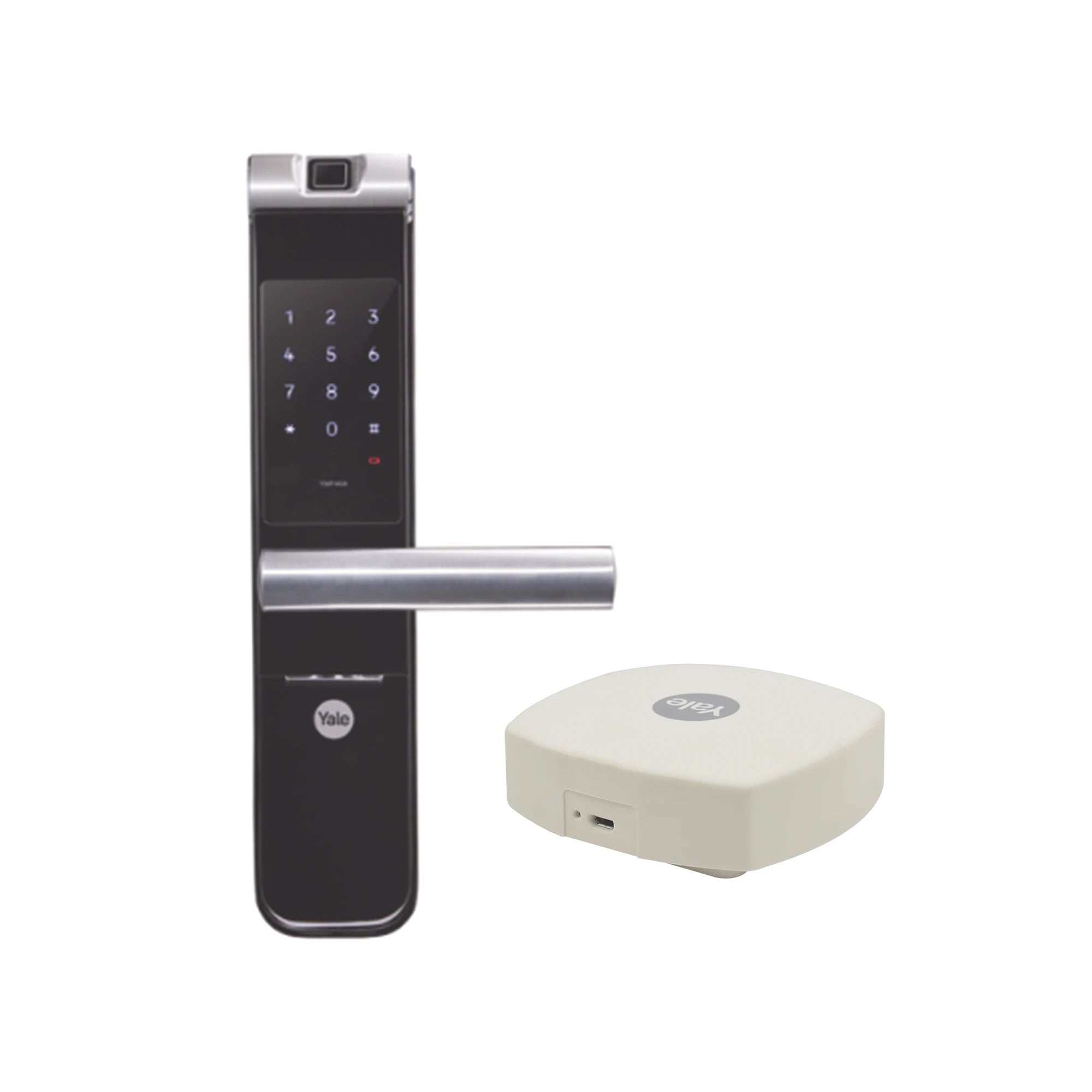KIT DE HUB CON CERRADURA CON MANIJA YMF40A: CÓDIGO, BIOMETRIA Y APERTURA SMARTPHONE EN CUALQUIER PARTE EL MUNDO-Automatizacion - Casa Inteligente-YALE-ASSA ABLOY-Bsai Seguridad & Controles