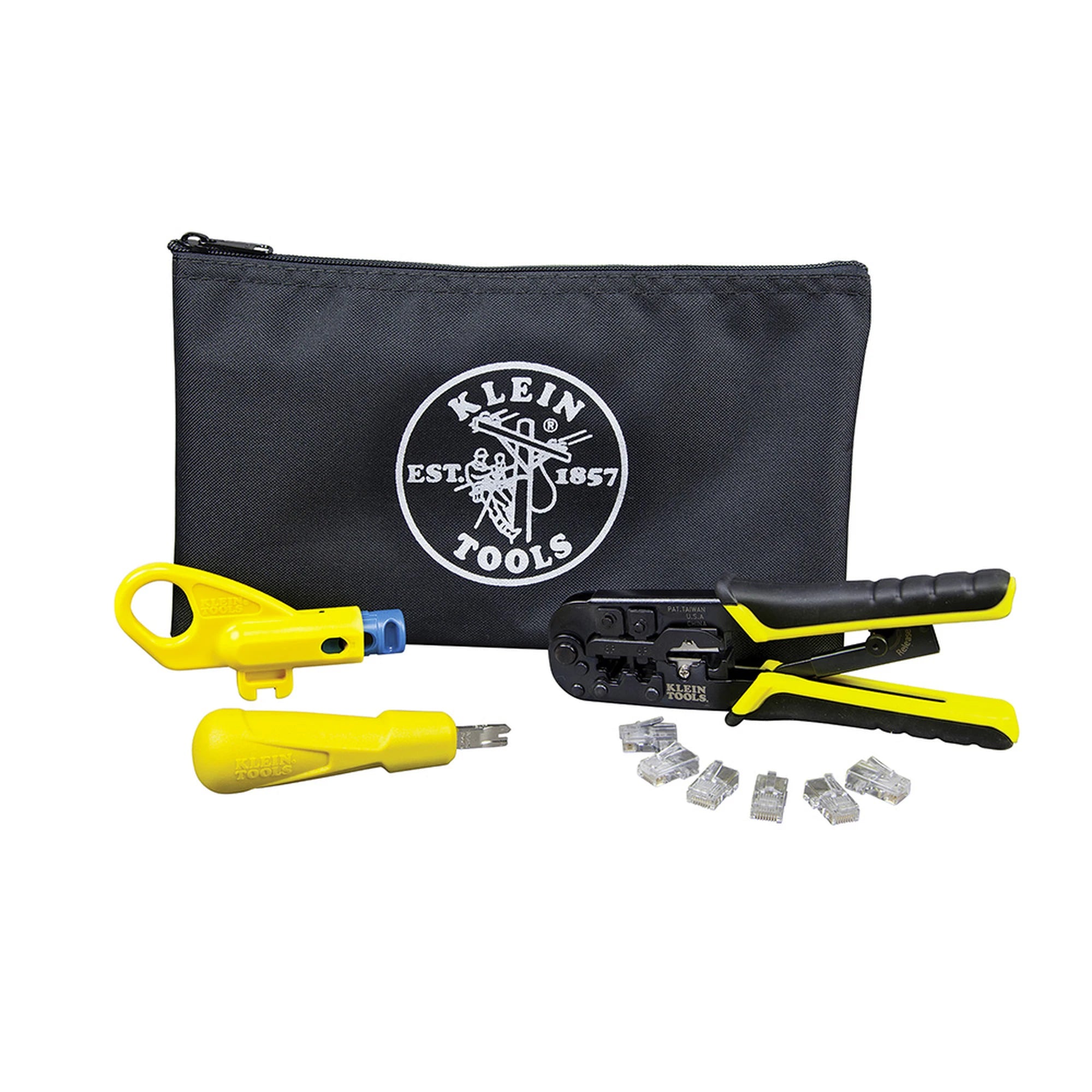 KIT DE INSTALACIÓN DE CABLE UTP CON ESTUCHE (DESFORRADOR + PONCHADORA + PONCHADORA 110).-Herramientas-KLEIN TOOLS-Bsai Seguridad & Controles