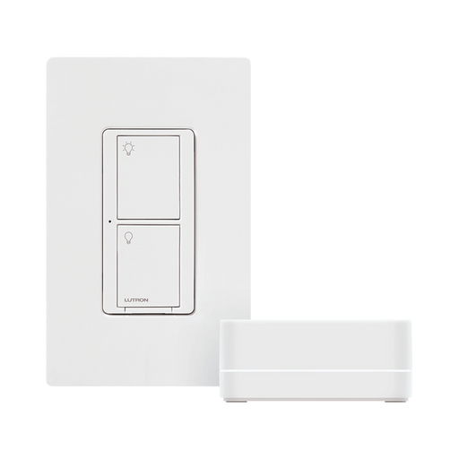 KIT DE INTERRUPTOR INTELIGENTE, HUB, INTERRUPTOR Y PLACA. COMPATIBLE CON ALEXA Y GOOGLEHOME.-Automatizacion - Casa Inteligente-LUTRON ELECTRONICS-PBDGPKG1WS-Bsai Seguridad & Controles