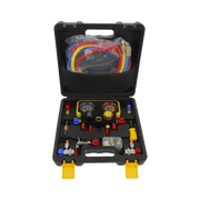 KIT DE MANOMETRO DE 4 VIAS CON ACCESORIOS PARA GAS REFRIGERANTE R410A/ R32/ R134A/R22-Climatización / Refrigeración-PRECISION-Bsai Seguridad & Controles