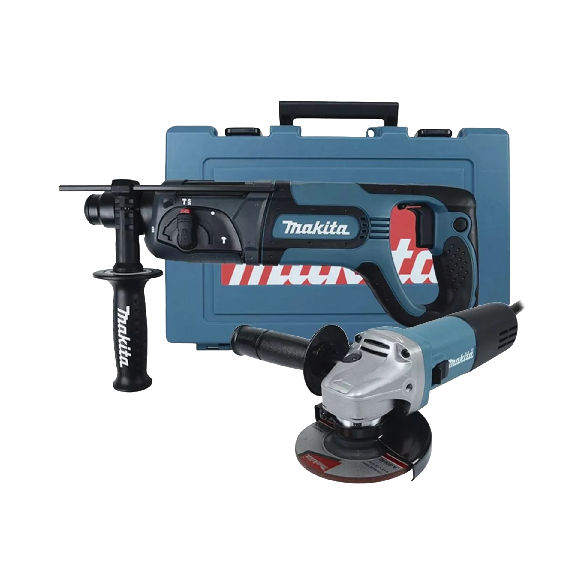 KIT DE MARTILLO ROTATORIO SDS PLUS HR2475X4 Y ESMERILADORA ANGULAR 9557NB DE 4-1/2 IN-Ferreteria-MAKITA-Bsai Seguridad & Controles