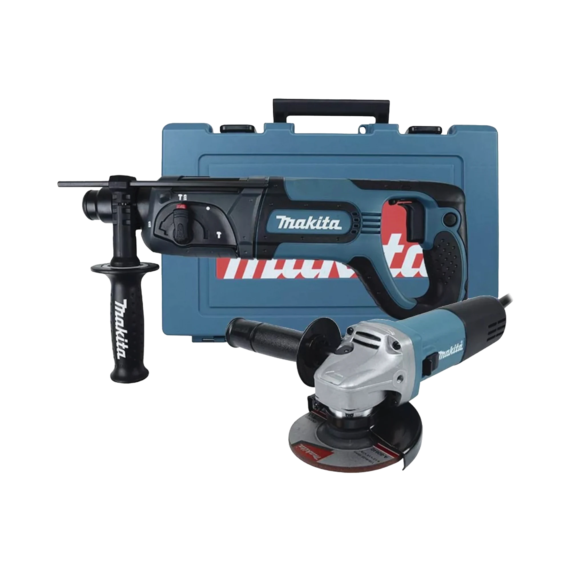 KIT DE MARTILLO ROTATORIO SDS PLUS HR2475X4 Y ESMERILADORA ANGULAR 9557NB DE 4-1/2 IN-Ferreteria-MAKITA-Bsai Seguridad & Controles