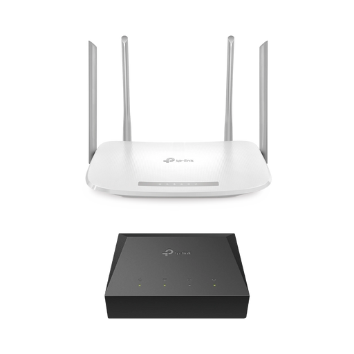 KIT DE ONU GIGABIT XZ000G3 CON ROUTER ROUTER INALÁMBRICO ISP DOBLE BANDA AC, HASTA 1167 MBPS, 4 ANTENAS EXTERNAS OMNIDIRECCIONAL, PUERTOS GIGABIT-Redes WiFi-TP-LINK-KITONU-EC220G5-Bsai Seguridad & Controles