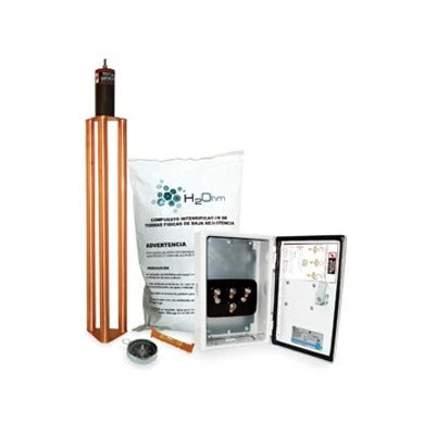 KIT DE PUESTA A TIERRA DE 70 A CON ELECTRODO, FILTRO, ACOPLADOR Y COMPUESTO H2OHM-Tierra Física y Pararrayos-TOTAL GROUND-Bsai Seguridad & Controles