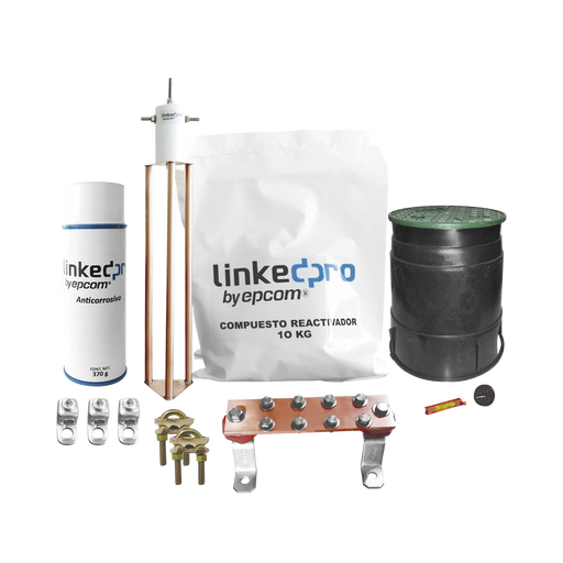 KIT DE PUESTA A TIERRA LINKEDPRO, PARA PROTECCIÓN DE HASTA 30 AMP.-Tierra Física y Pararrayos-LINKEDPRO BY EPCOM-LP-GROUND30A-KIT-Bsai Seguridad & Controles