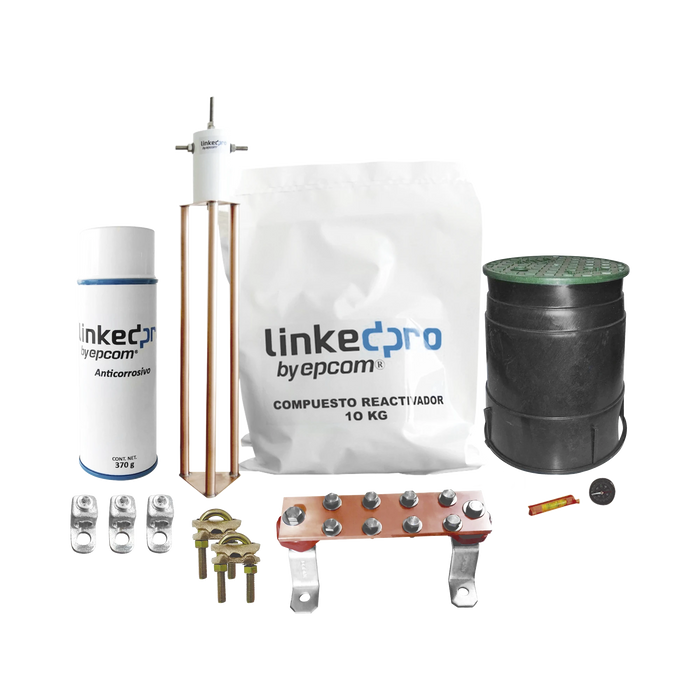 KIT DE PUESTA A TIERRA LINKEDPRO, PARA PROTECCIÓN DE HASTA 30 AMP.-Tierra Física y Pararrayos-LINKEDPRO BY EPCOM-LP-GROUND30A-KIT-Bsai Seguridad & Controles