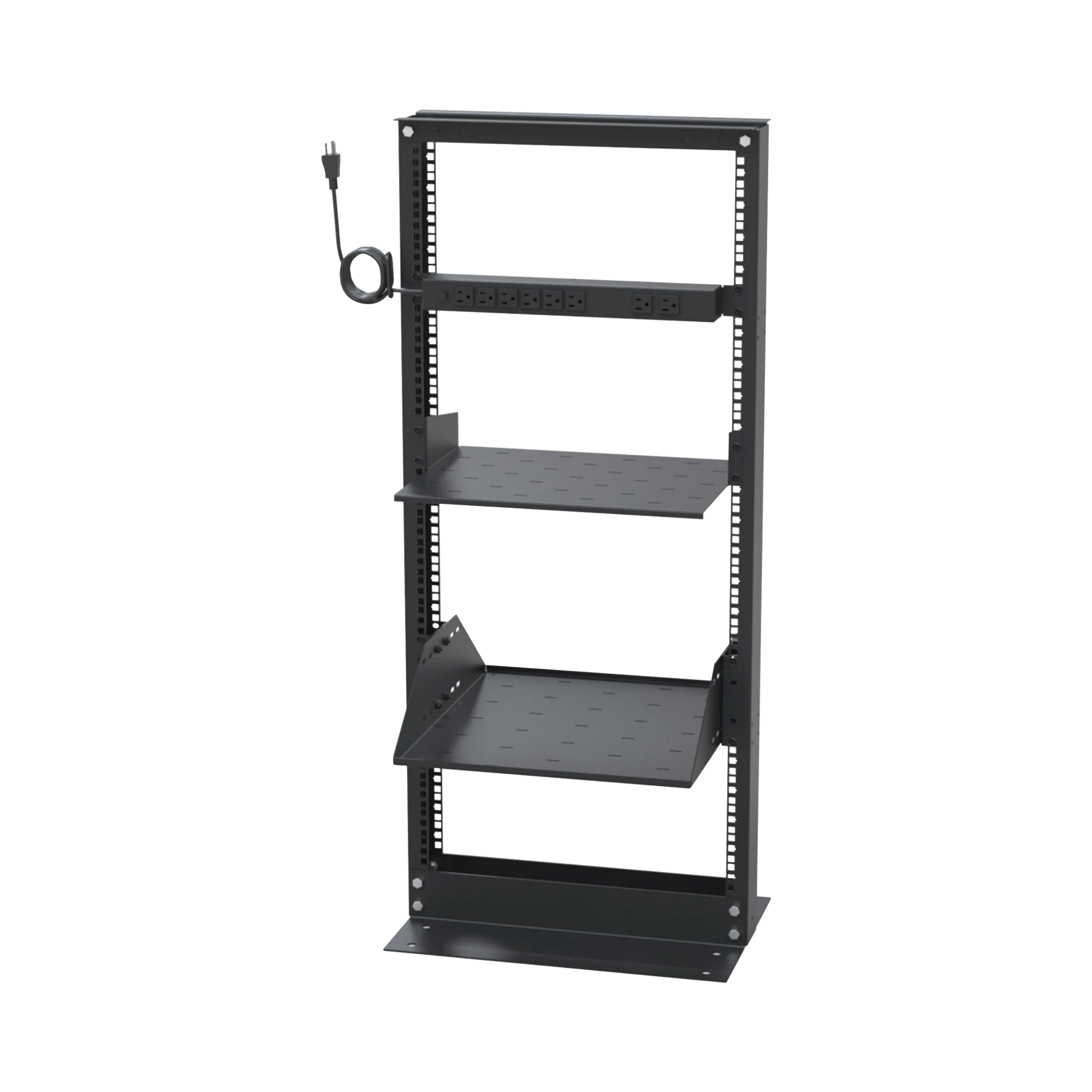 KIT DE RACK ESTÁNDAR 19, 24 UR CON 2 CHAROLAS Y PDU (8 TOMAS). IDEAL PARA UPS Y SERVIDORES TIPO TORRE.-Racks y Gabinetes-LINKEDPRO BY EPCOM-Bsai Seguridad & Controles
