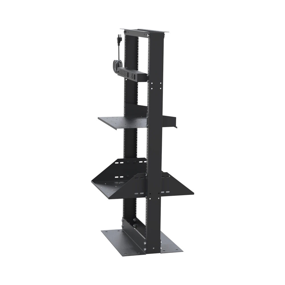 KIT DE RACK ESTÁNDAR 19, 24 UR CON 2 CHAROLAS Y PDU (8 TOMAS). IDEAL PARA UPS Y SERVIDORES TIPO TORRE.-Racks y Gabinetes-LINKEDPRO BY EPCOM-Bsai Seguridad & Controles