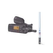 KIT DE RADIO UM385BK | MAS ANTENA MARINA DE FIBRA DE VIDRIO TX-5101-SYS FABRICADA EN FIBRA DE VIDRIO CON BASE ROSCABLE DE ACERO INOXIDABLE-Radios Marinos-UNIDEN-Bsai Seguridad & Controles