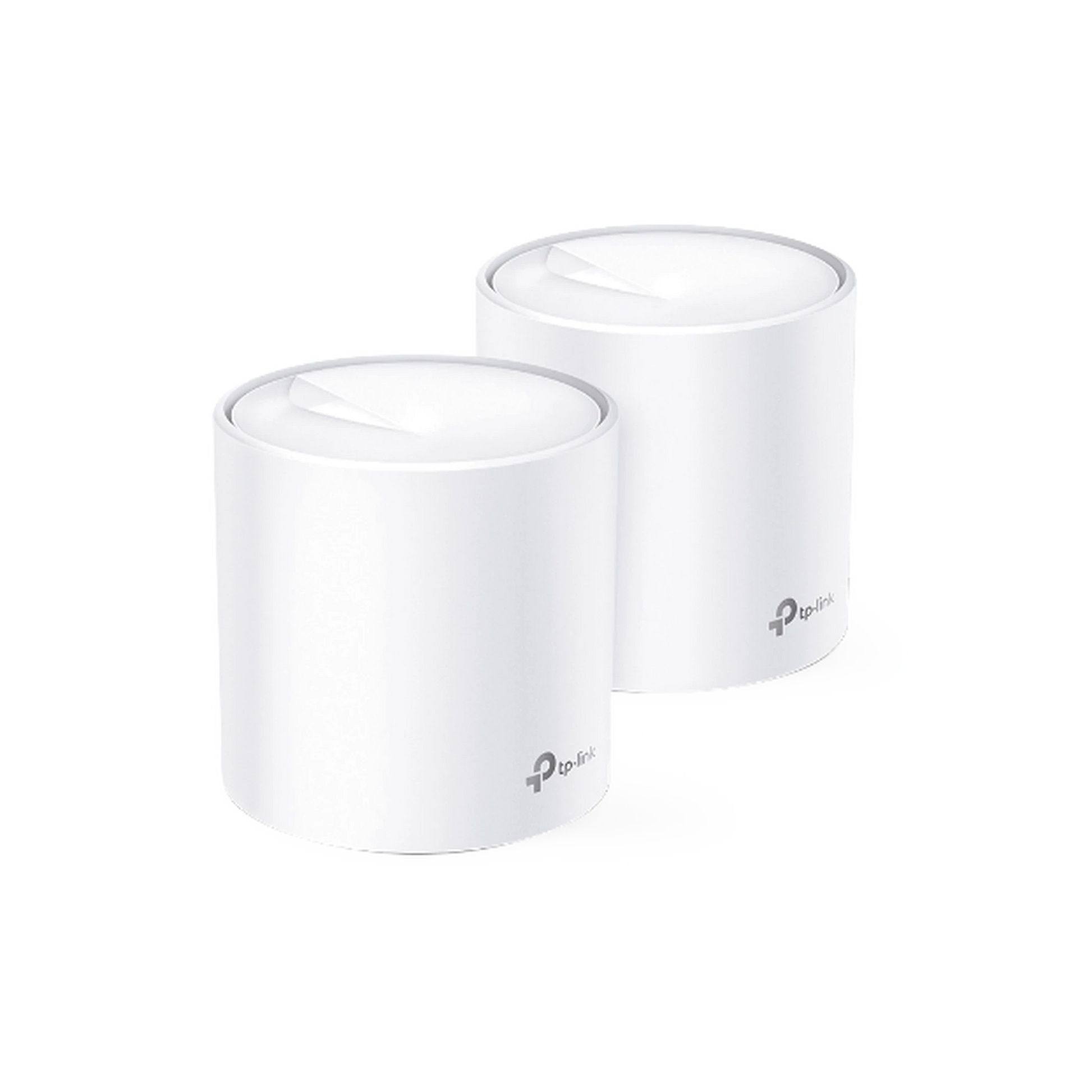 KIT DE SISTEMA INALÁMBRICO DECO X60 MESH PARA HOGAR, DOBLE BANDA WI-FI 6 (AX), DOBLE PUERTO GIGABIT, 4 ANTENAS INTERNAS Y COMPATIBLE CON AMAZON ALEXA-Redes WiFi-TP-LINK-Bsai Seguridad & Controles