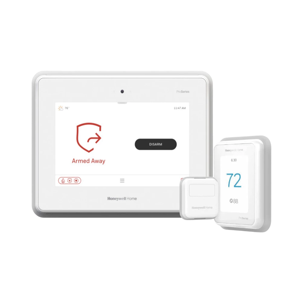 KIT DE TERMOSTATO INTELIGENTE Y PANEL DE ALARMA CON PANTALLA TOUCH-HONEYWELL HOME RESIDEO-Bsai Seguridad & Controles