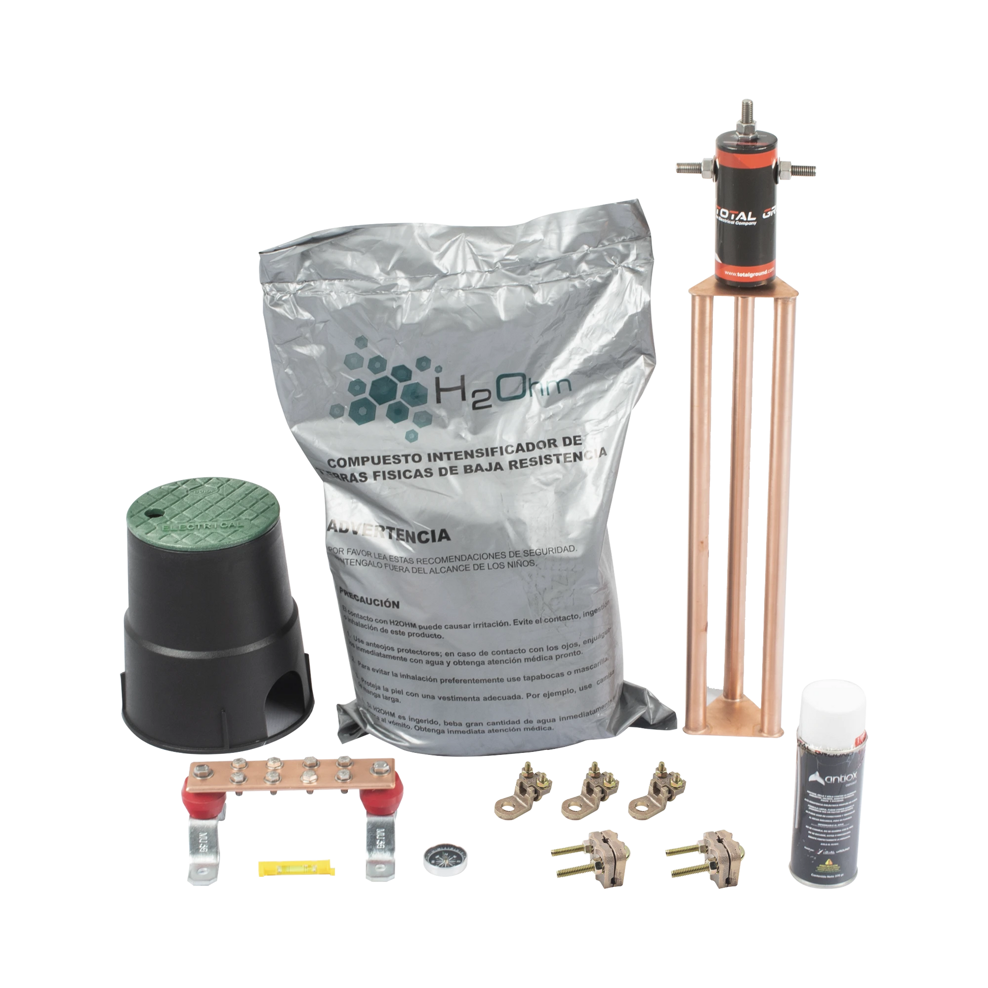 KIT DE TIERRA FÍSICA MODELO TG45AB CON ELECTRODO MAGNETOACTIVO, CAPACIDAD: 45 AMP-Calidad de la Energía-TOTAL GROUND-Bsai Seguridad & Controles