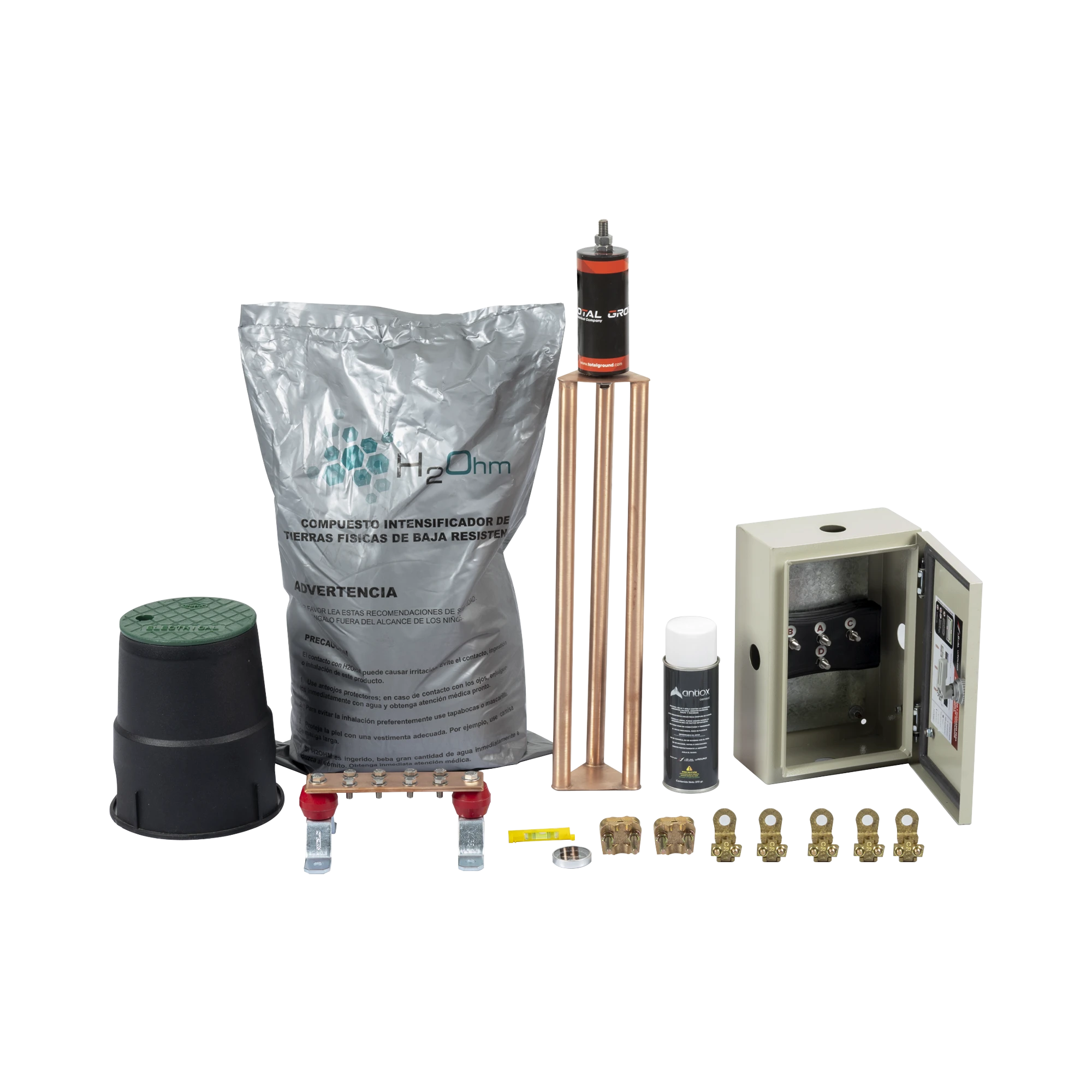 KIT DE TIERRA FÍSICA MODELO TG45K CON ELECTRODO MAGNETOACTIVO 50 X 11.5 CM, CAPACIDAD MAX: 45 AMP-Calidad de la Energía-TOTAL GROUND-Bsai Seguridad & Controles