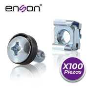 KIT DE TORNILLOS Y TUERCAS ENJAULADAS ENSON ENS-RT100 100PZA COMPATIBLES CON RACKS Y GABINETES DE LA MARCA ENSON BELDEN Y GABINETES DE LA MARCA JAGUAR-Racks y Gabinetes-ENSON-Bsai Seguridad & Controles