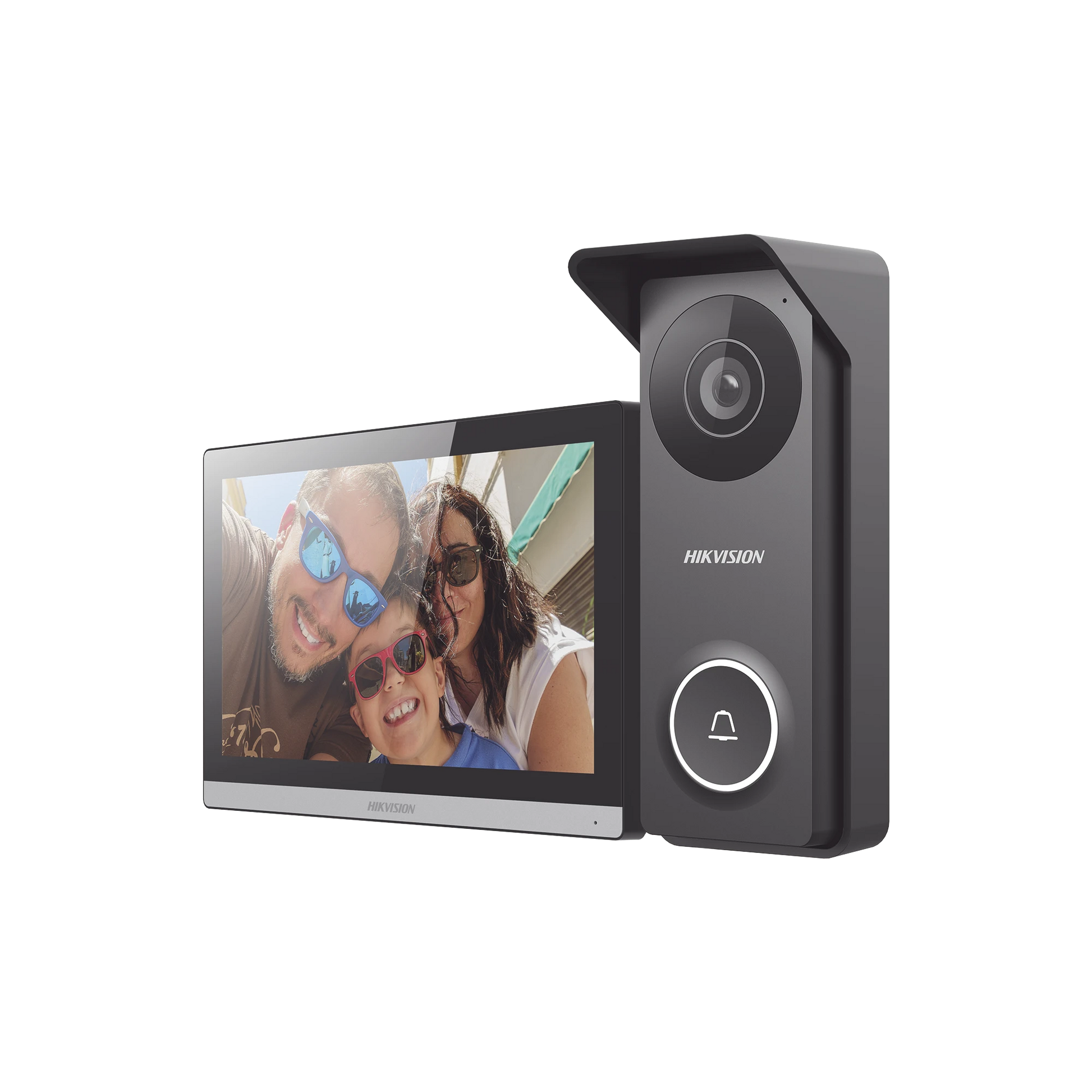 KIT DE VIDEOPORTERO HIBRIDO TURBOHD CON PANTALLA LCD TOUCH DE 7" WI-FI / FRENTE DE CALLE PARA EXTERIOR METALICO / 720P (1 MEGAPÍXEL )130° DE VISIÓN (GRAN ANGULAR) / LLAMADA A APP HIK-CONNECT-Videoporteros e Interfonos-HIKVISION-DS-KIS313-P-Bsai Seguridad & Controles