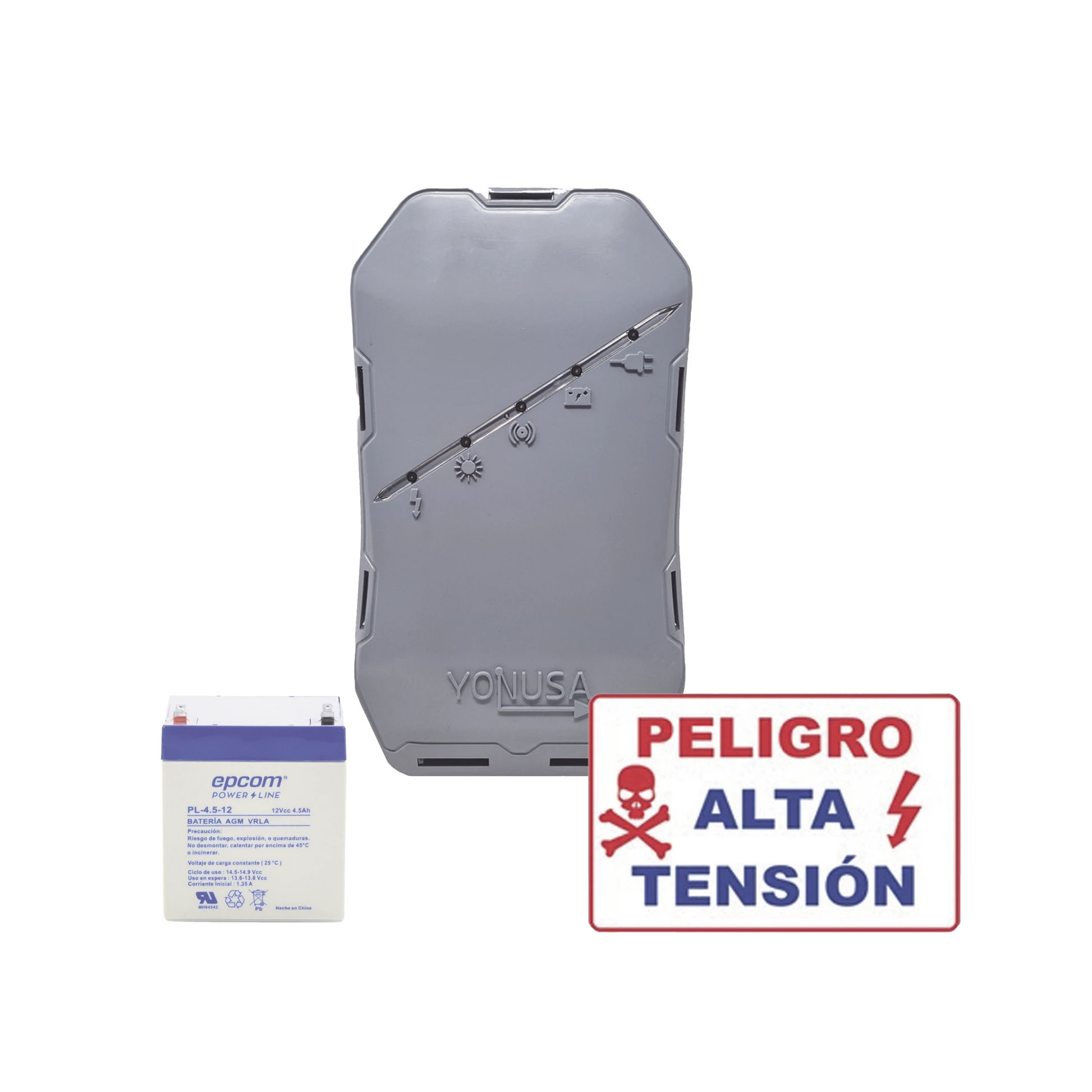 KIT DEENERGIZADOR 12,000VOLTS - .5 JOULES / 500 MTS LINEALES DE PROTECCIÓN / CERCAS ELECTRIFICADAS / LLAVERO INCLUIDO-Cercas Eléctricas-YONUSA-SYSNGHS-KIT-Bsai Seguridad & Controles