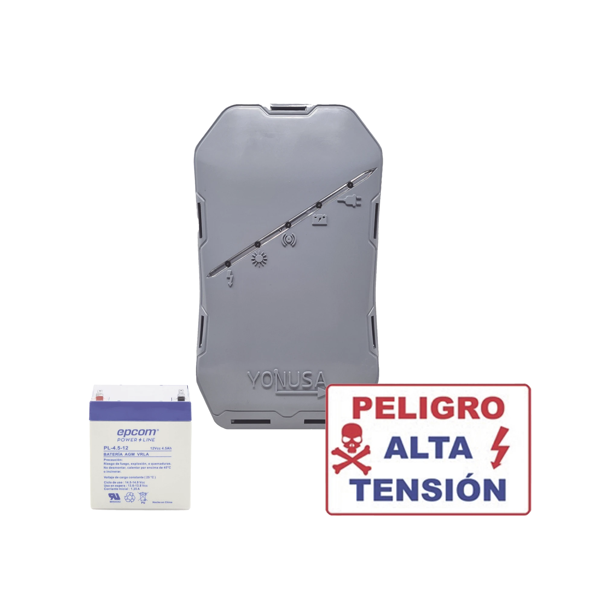 KIT DEENERGIZADOR 12,000VOLTS - .5 JOULES / 500 MTS LINEALES DE PROTECCIÓN / CERCAS ELECTRIFICADAS / LLAVERO INCLUIDO-Cercas Eléctricas-YONUSA-Bsai Seguridad & Controles
