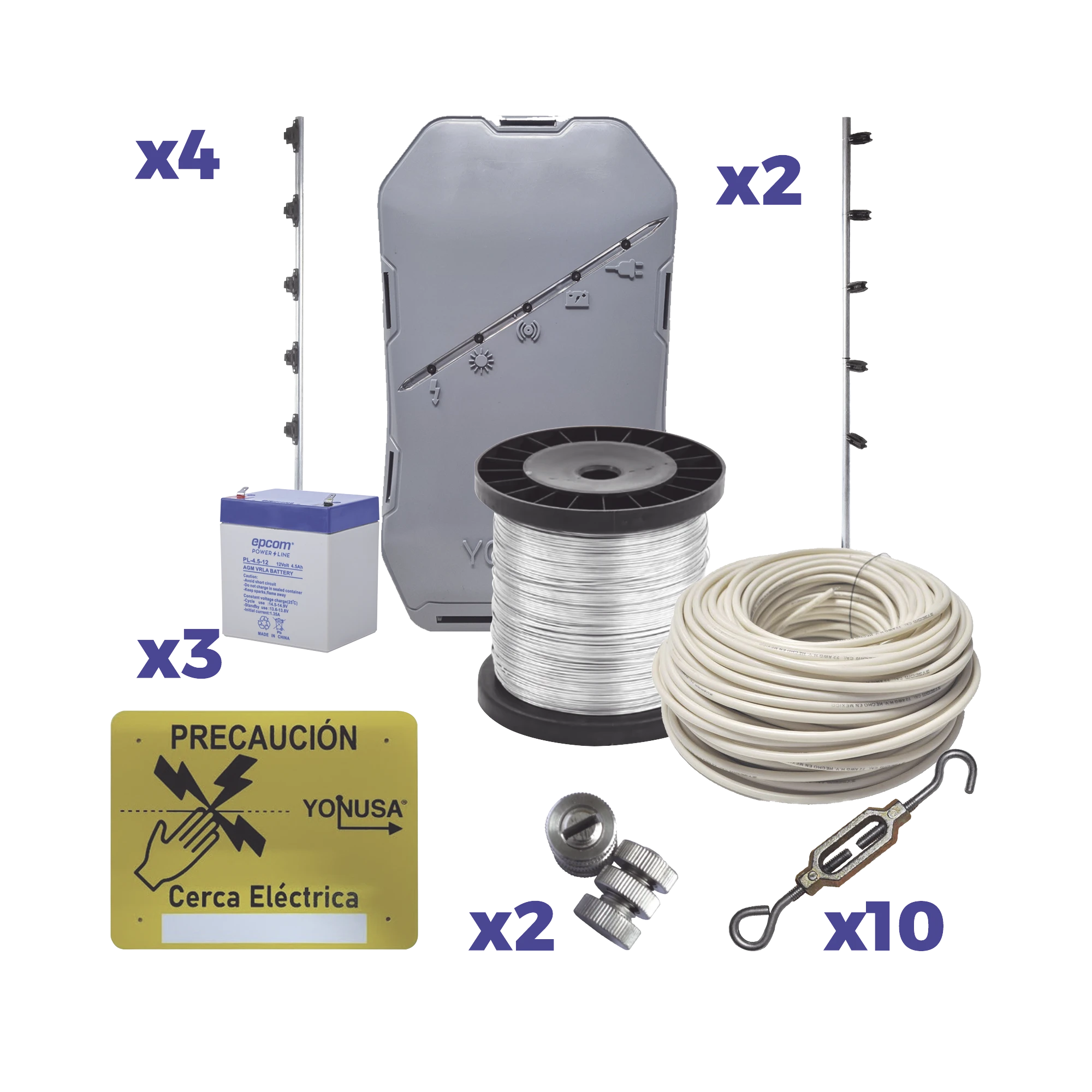 KIT ENERGIZADOR PARA 25 METROS DE PROTECCION-Cercas Eléctricas-YONUSA-Bsai Seguridad & Controles
