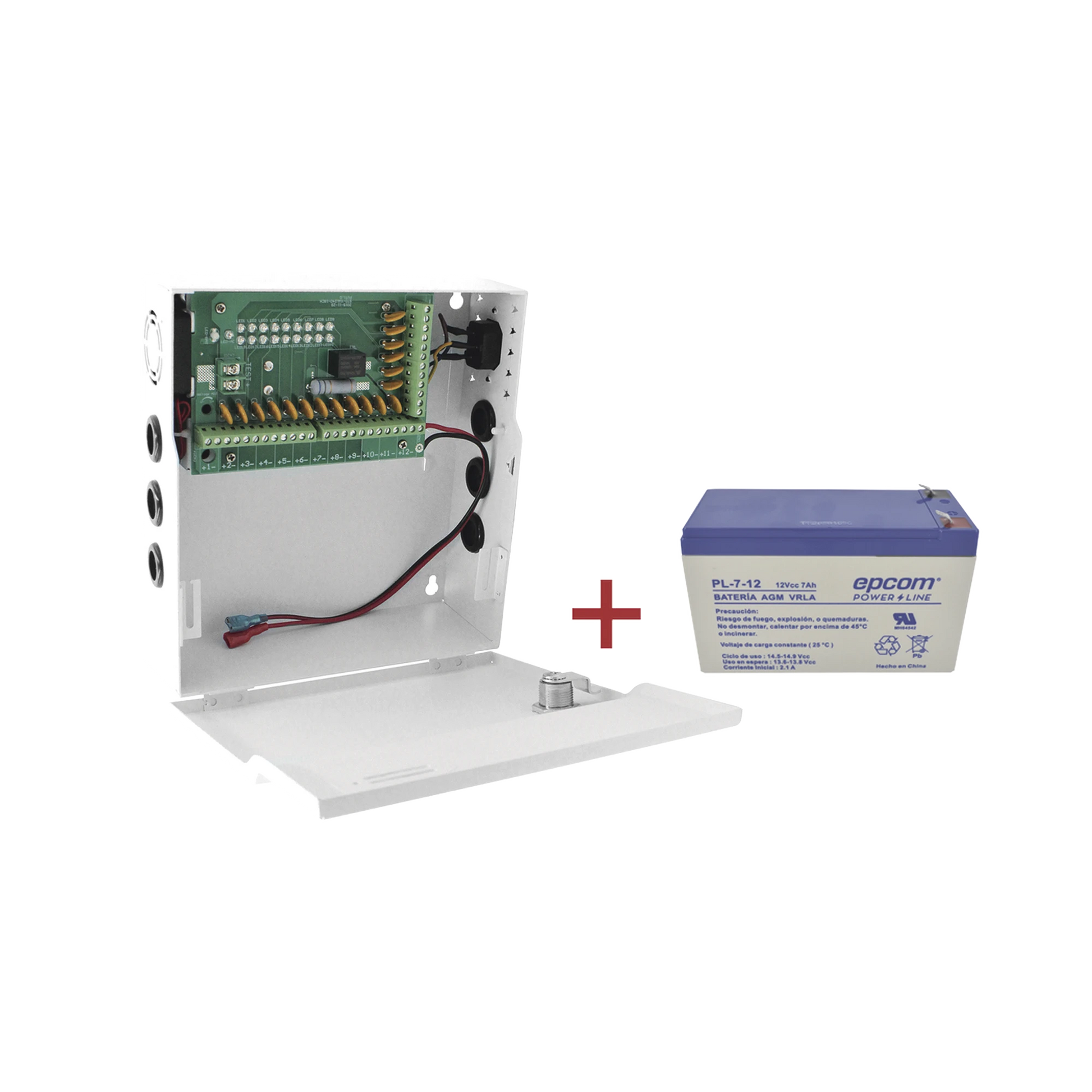 KIT / FUENTE CON 18 SALIDAS / 20 AMPERES TOTALES / AJUSTE DE VOLTAJE DE 11-15 V / 20 A MODELO PLK12DC20ABK / + BATERÍA INCLUÍDA PL712-EPCOM POWERLINE-PLK12DC20ABK/K-Bsai Seguridad & Controles