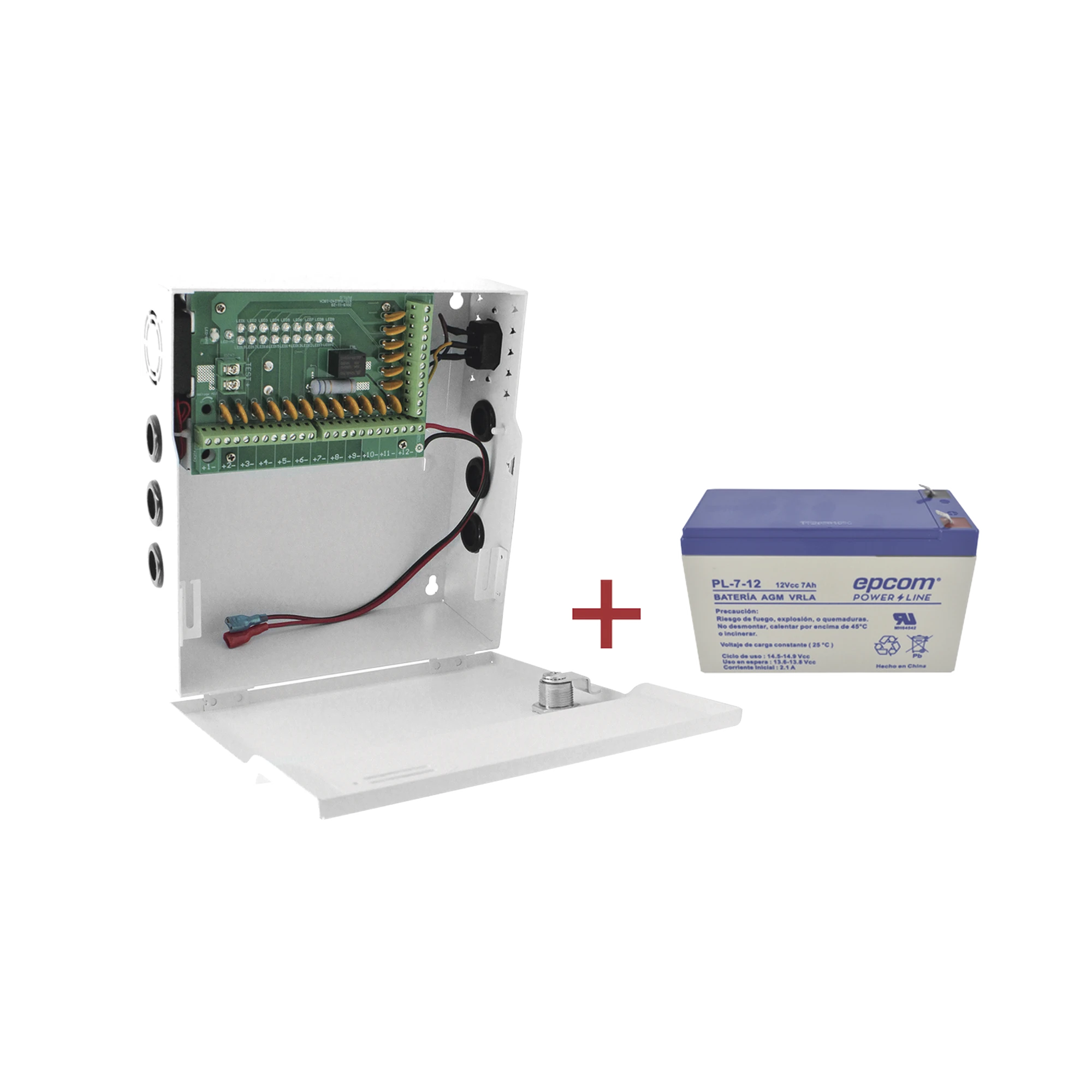 KIT / FUENTE CON 18 SALIDAS / 20 AMPERES TOTALES / AJUSTE DE VOLTAJE DE 11-15 V / 20 A MODELO PLK12DC20ABK / + BATERÍA INCLUÍDA PL712-EPCOM POWERLINE-PLK12DC20ABK/K-Bsai Seguridad & Controles