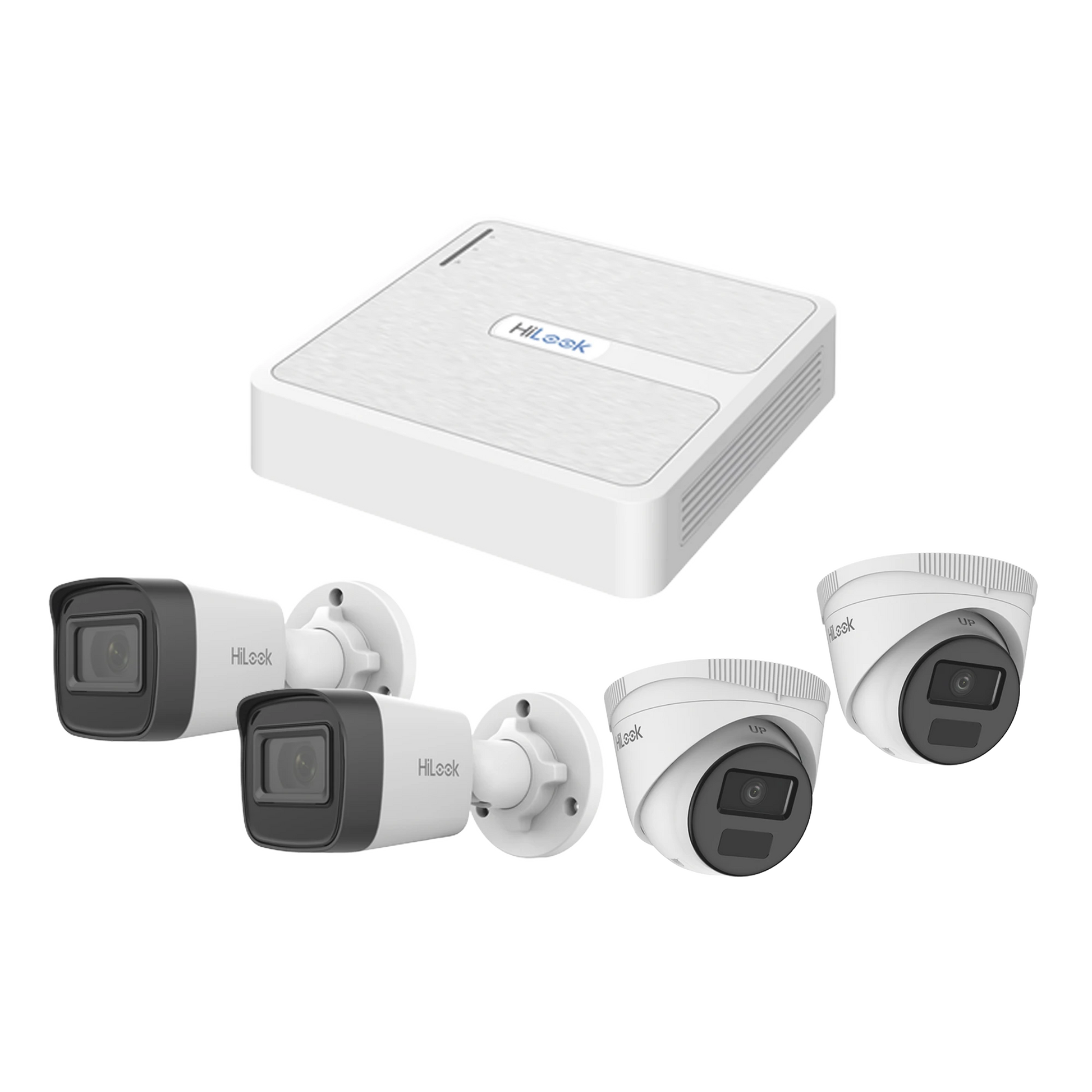 KIT IP 2 MEGAPIXEL / NVR DE 8 CANALES CON 8 PUERTOS POE / 2 CÁMARAS IP BALA PARA EXTERIOR / 2 CÁMARAS IP DOMO PARA EXTERIOR-Kits- Sistemas Completos-HILOOK BY HIKVISION-KIPH2B2D/2MP-Bsai Seguridad & Controles