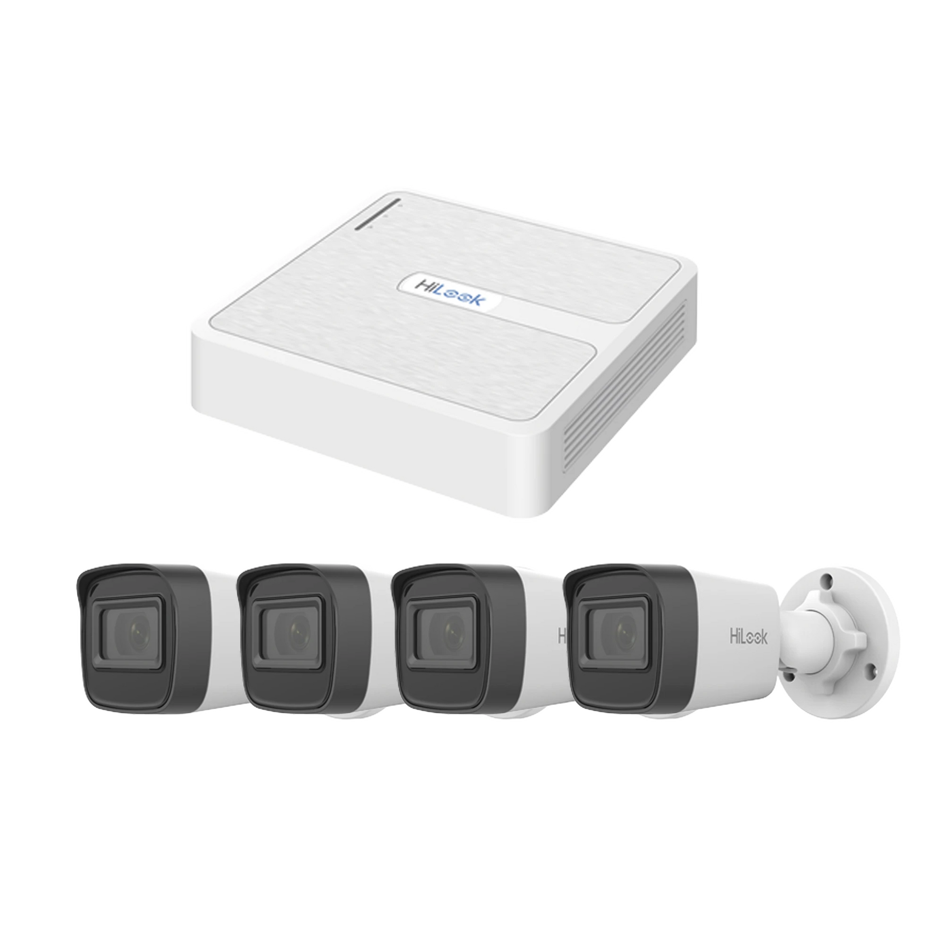 KIT IP 2 MEGAPIXEL / NVR DE 8 CANALES CON 8 PUERTOS POE / 4 CÁMARAS IP BALA PARA EXTERIOR-Kits- Sistemas Completos-HILOOK BY HIKVISION-KIPH4B/2MP-Bsai Seguridad & Controles