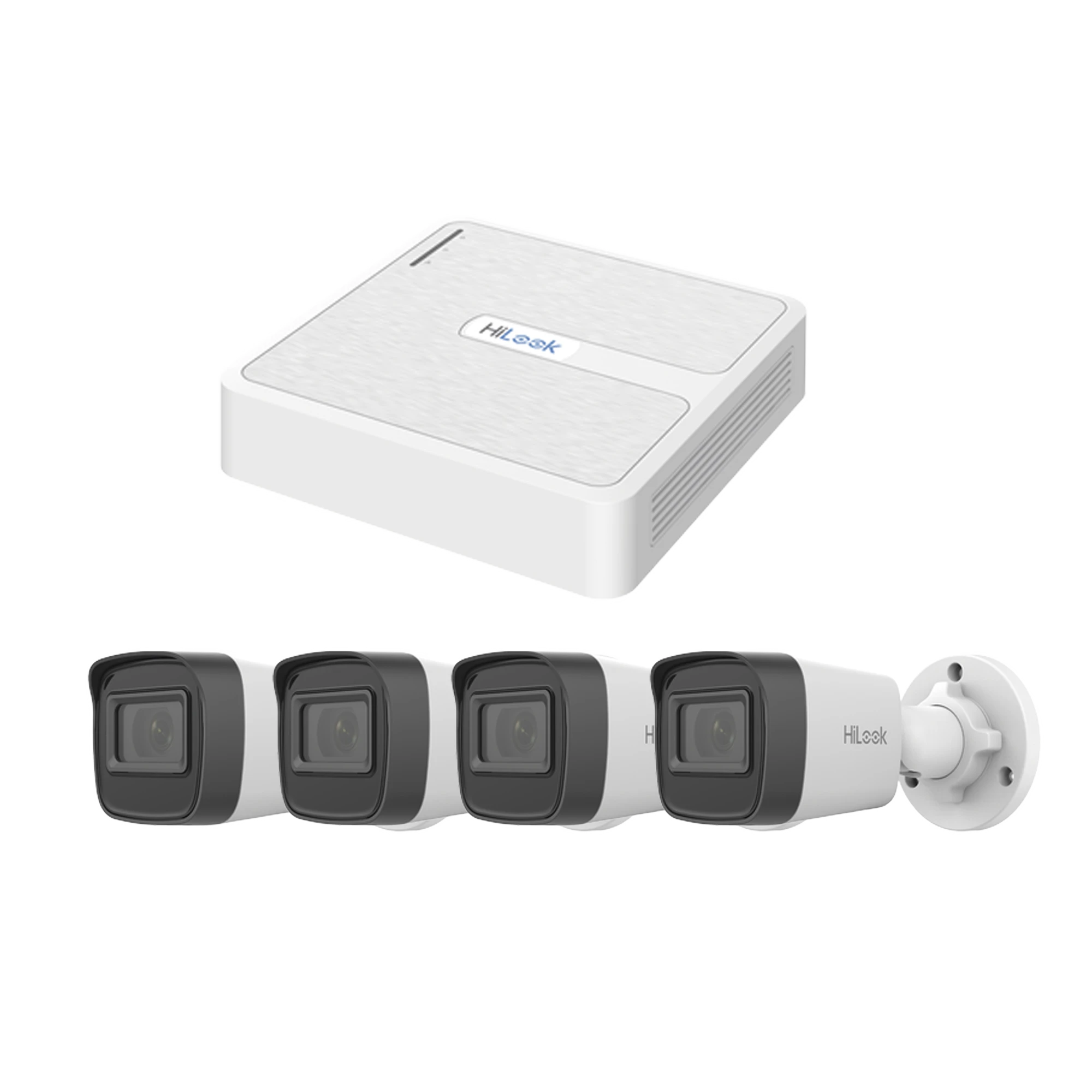 KIT IP 2 MEGAPIXEL / NVR DE 8 CANALES CON 8 PUERTOS POE / 4 CÁMARAS IP BALA PARA EXTERIOR-Kits- Sistemas Completos-HILOOK BY HIKVISION-KIPH4B/2MP-Bsai Seguridad & Controles