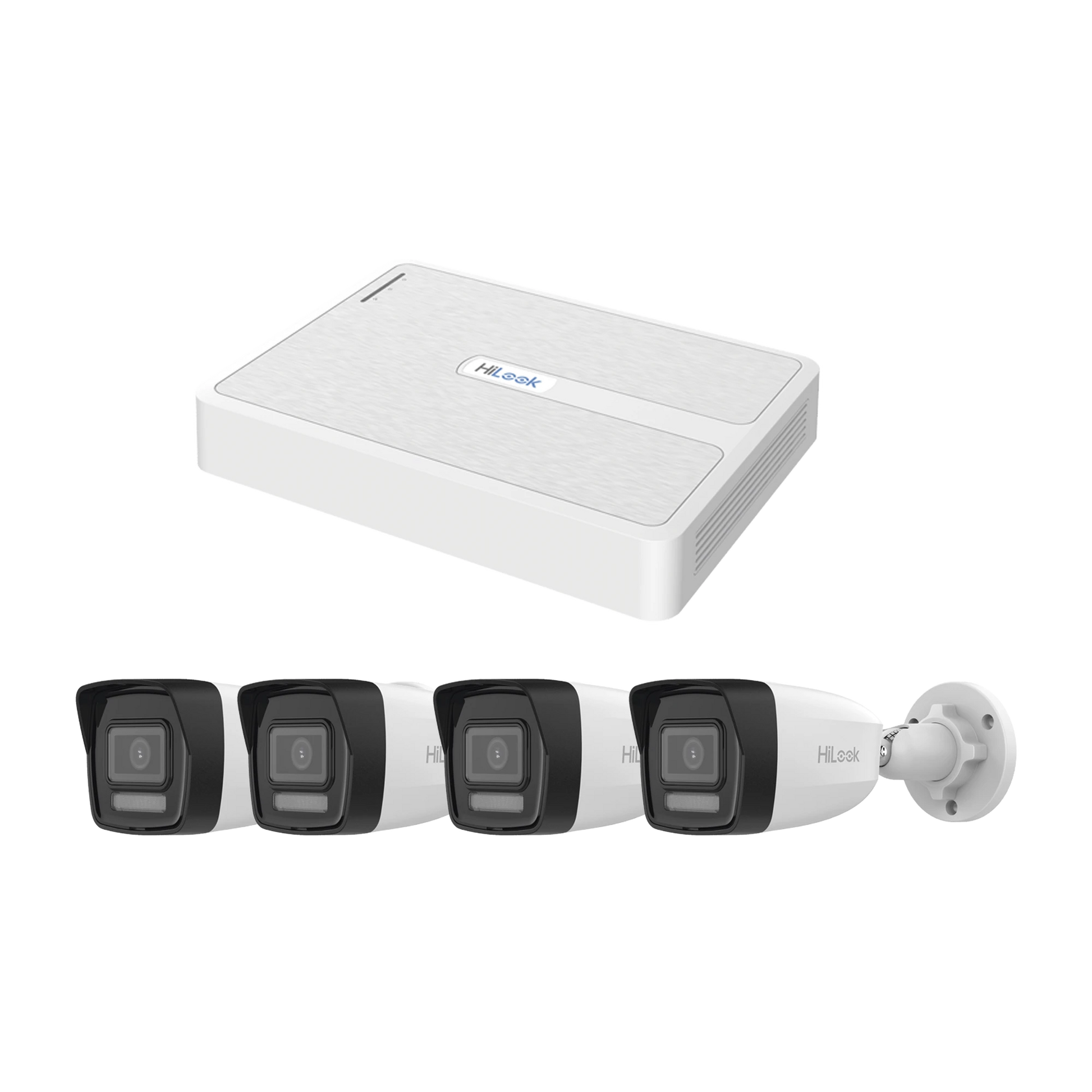 KIT IP 2 MEGAPIXEL / NVR DE 8 CANALES CON 8 PUERTOS POE / 4 CÁMARAS IP BALA PARA EXTERIOR / MICRÓFONO INTEGRADO-Kits- Sistemas Completos-HILOOK BY HIKVISION-KIPH4B4MP/A-Bsai Seguridad & Controles