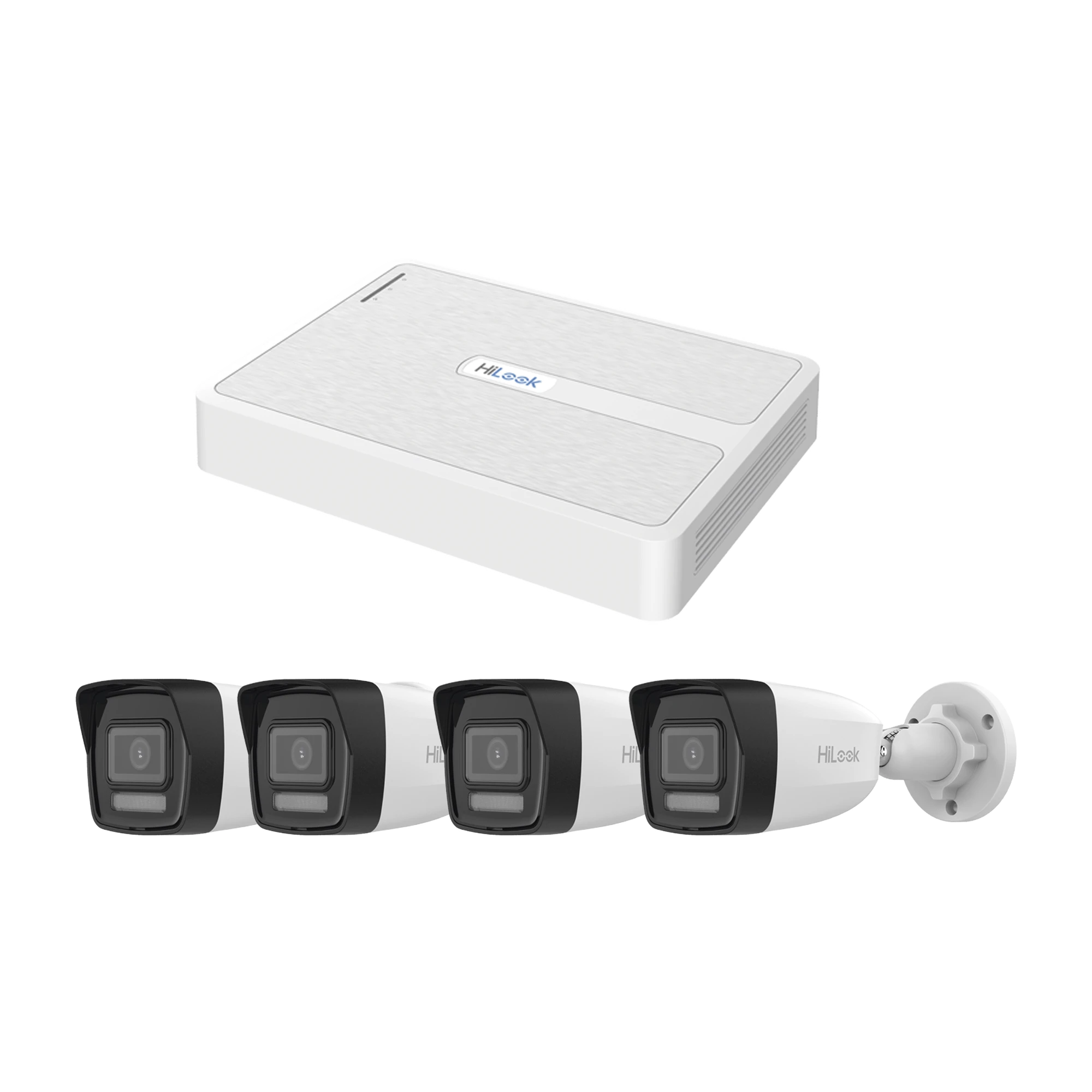 KIT IP 2 MEGAPIXEL / NVR DE 8 CANALES CON 8 PUERTOS POE / 4 CÁMARAS IP BALA PARA EXTERIOR / MICRÓFONO INTEGRADO-Kits- Sistemas Completos-HILOOK BY HIKVISION-KIPH4B4MP/A-Bsai Seguridad & Controles