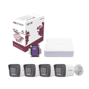 KIT IP 4 MEGAPIXEL / NVR DE 4 CANALES CON 4 PUERTOS POE / 4 CÁMARAS IP BALA DUAL LIGHT (IR + LUZ BLANCA) CON MICROFONO INTEGRADO Y ACUSENSE LITE PARA EXTERIOR/ BOBINA DE CABLE DE 100 MTS / SSD DE 1 TB-Kits- Sistemas Completos-HIKVISION-Bsai Seguridad & Controles