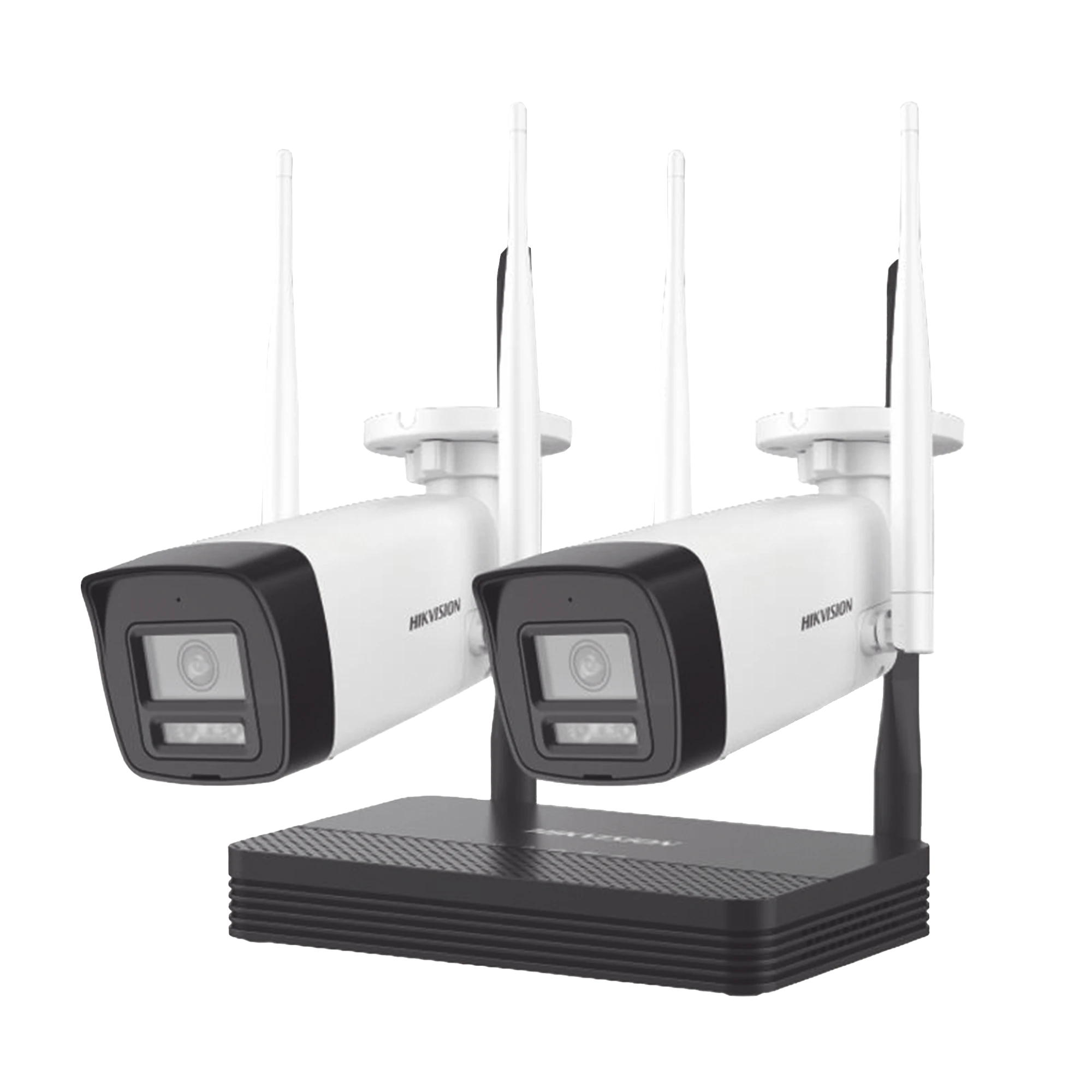 KIT IP INALÁMBRICO 4 MEGAPIXEL / NVS 4 CANALES / 2 CÁMARAS BALA PARA EXTERIOR CON LENTE 2.8 MM Y DUAL LIGHT (30 MTS IR + 30 MTS LUZ BLANCA) / AUDIO BIDIRECCIONAL (MICRÓFONO Y BOCINA) / SOPORTA MICRO SD DE 512 GB-Kits- Sistemas Completos-HIKVISION-NKS424W0H-Bsai Seguridad & Controles