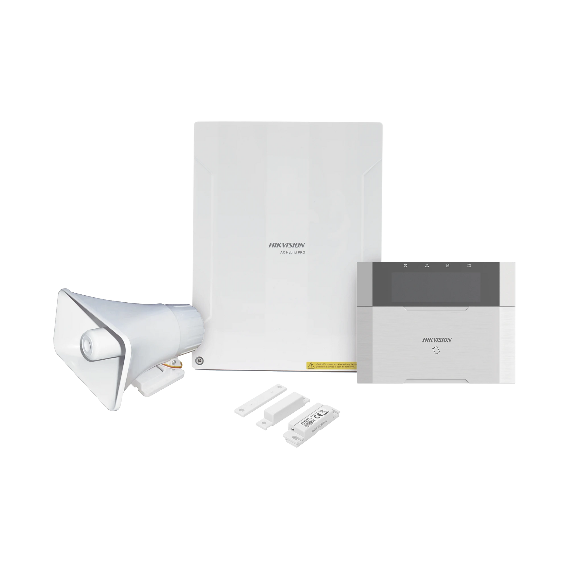 KIT PANEL DE ALARMA AX HYBRID PRO / 1 PANEL HÍBRIDO / 1 TECLADO LCD / 1 CONTACTO MAGNÉTICO / 1 SIRENA DE 30 WATTS-Paneles de Alarma y Accesorios Hikvision-HIKVISION-Bsai Seguridad & Controles