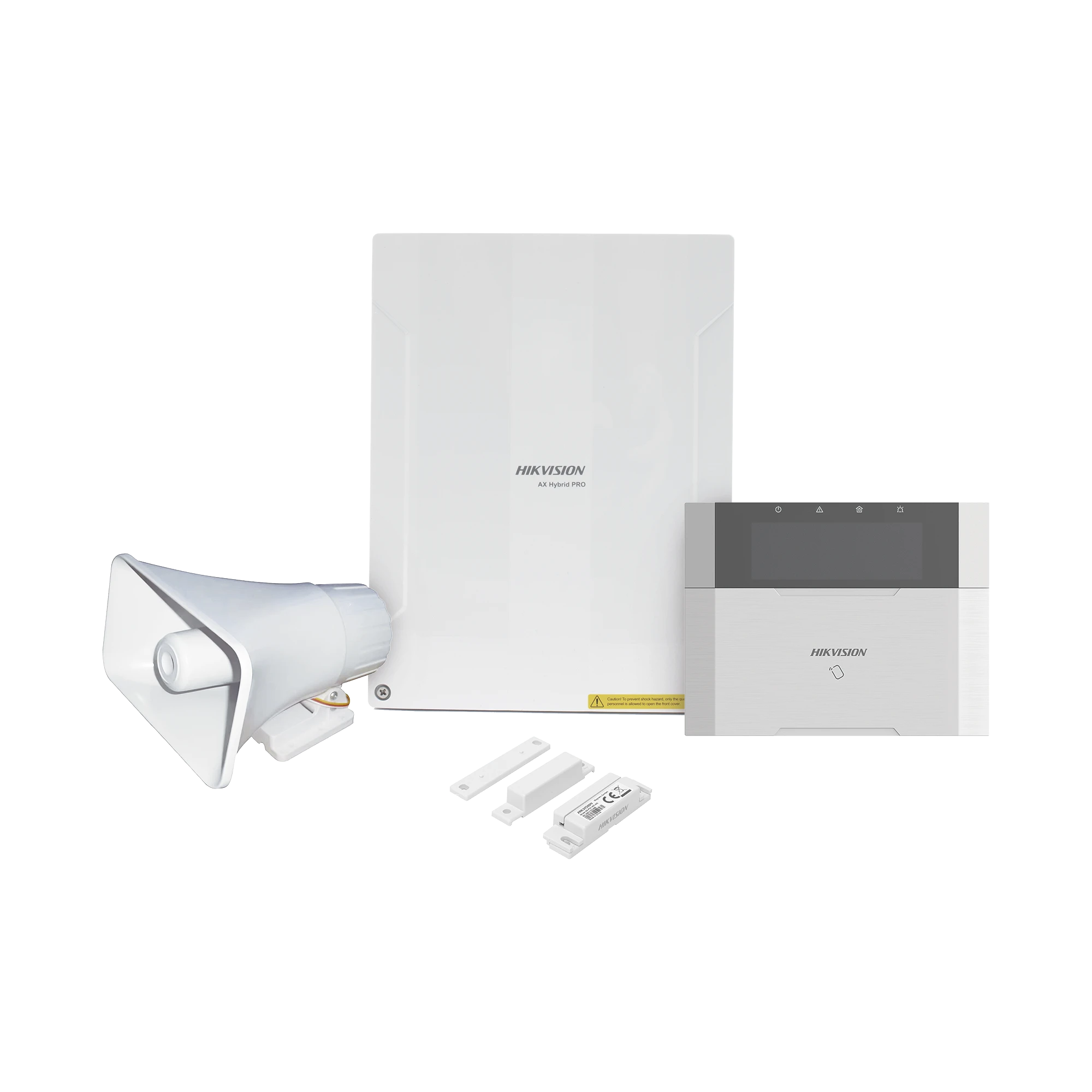 KIT PANEL DE ALARMA AX HYBRID PRO / 1 PANEL HÍBRIDO / 1 TECLADO LCD / 1 CONTACTO MAGNÉTICO / 1 SIRENA DE 30 WATTS-Paneles de Alarma y Accesorios Hikvision-HIKVISION-Bsai Seguridad & Controles