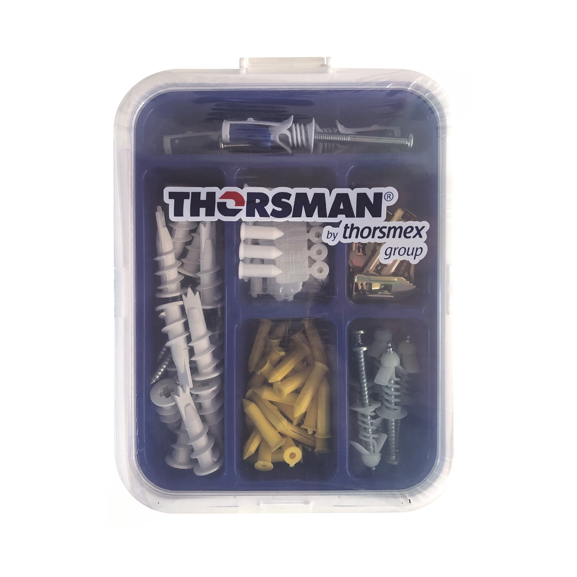KIT PARA SISTEMAS DE FIJACIÓN EN YESO, MUROS FALSOS, TABIQUE HUECO, USO EN INTERIORES (91 PIEZAS)-Fijación-THORSMAN-Bsai Seguridad & Controles