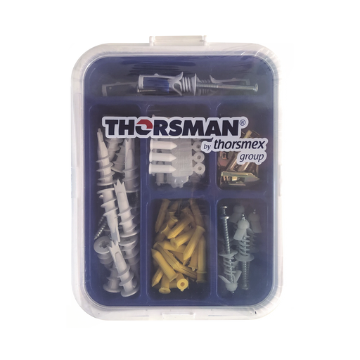 KIT PARA SISTEMAS DE FIJACIÓN EN YESO, MUROS FALSOS, TABIQUE HUECO, USO EN INTERIORES (91 PIEZAS)-Fijación-THORSMAN-TH-KIT-FY-Bsai Seguridad & Controles