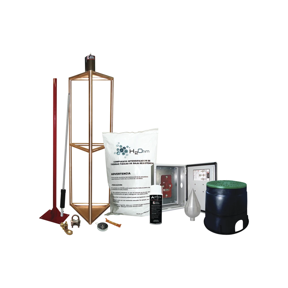 KIT PARARRAYO CON ACCESORIOS PARA PROTECCIÓN DE DIÁMETRO DE 300M-Tierra Física y Pararrayos-TOTAL GROUND-Bsai Seguridad & Controles