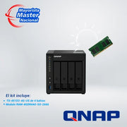 KIT QNAP 4-BAY NAS 1X TS-451D2-4G-US + 1X MODULO RAM QNAP RAM-4GDR4A0-SO-2666-Servidores NAS / STORAGE-QNAP-Bsai Seguridad & Controles