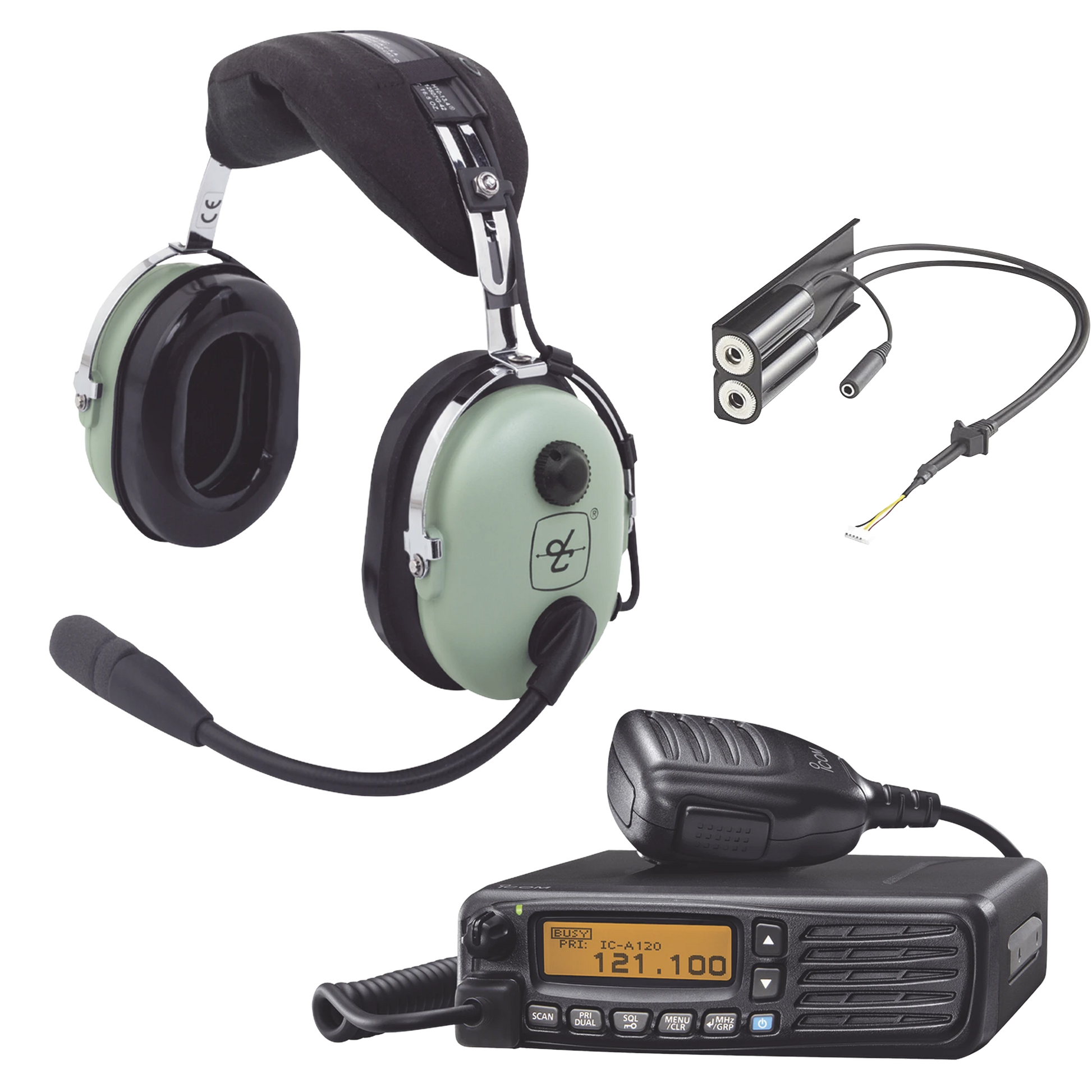 KIT RADIO MOVIL AÉREO ICOM CON AURICULAR DAVID CLARK PARA AVIACIÓN GENERAL-Accesorios para ICOM-ICOM-Bsai Seguridad & Controles